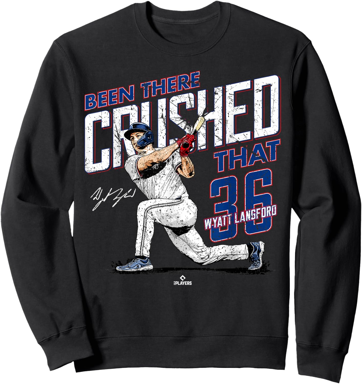 Ballpark MVP Been There Crushed That Wyatt Langford Texas MLBPA , Small, Black Sweatshirt - Sweatshirt | Black