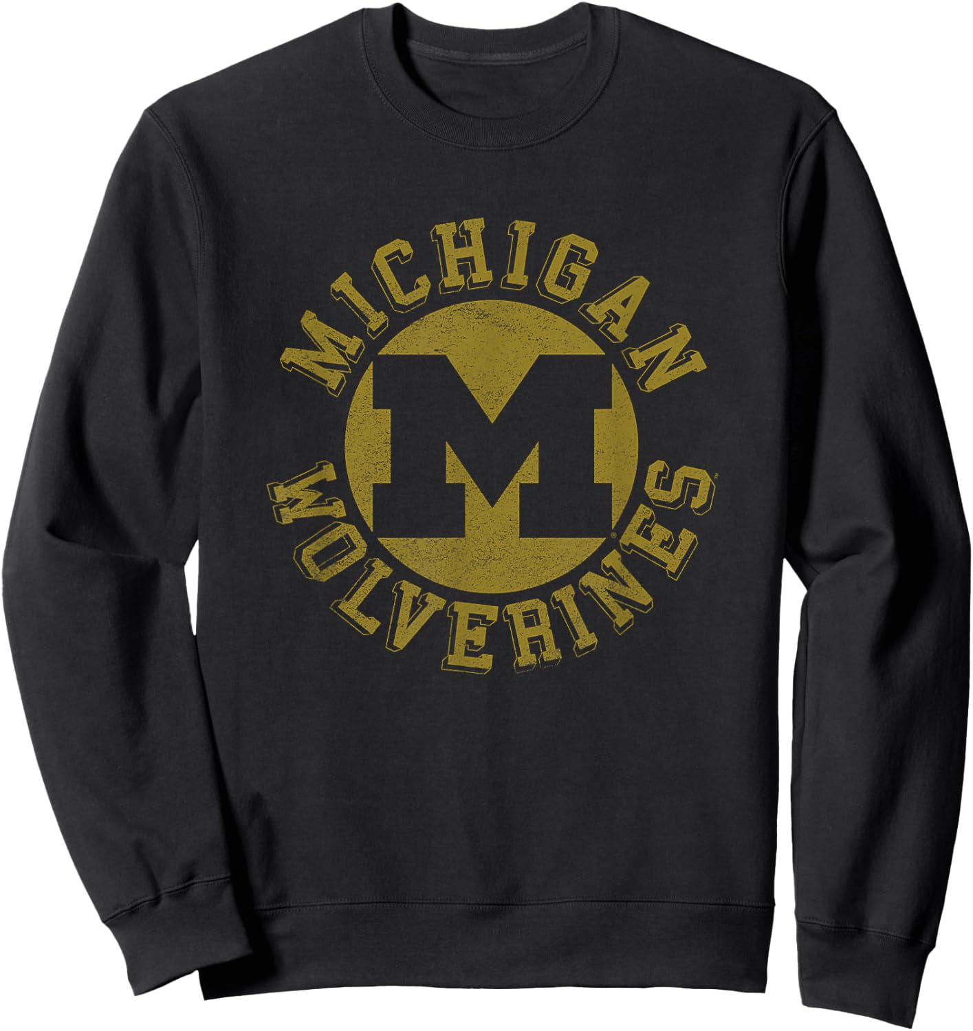 University of Michigan Wolverines U of M Classic Retro Stamp Sweatshirt - Sweatshirt | Black