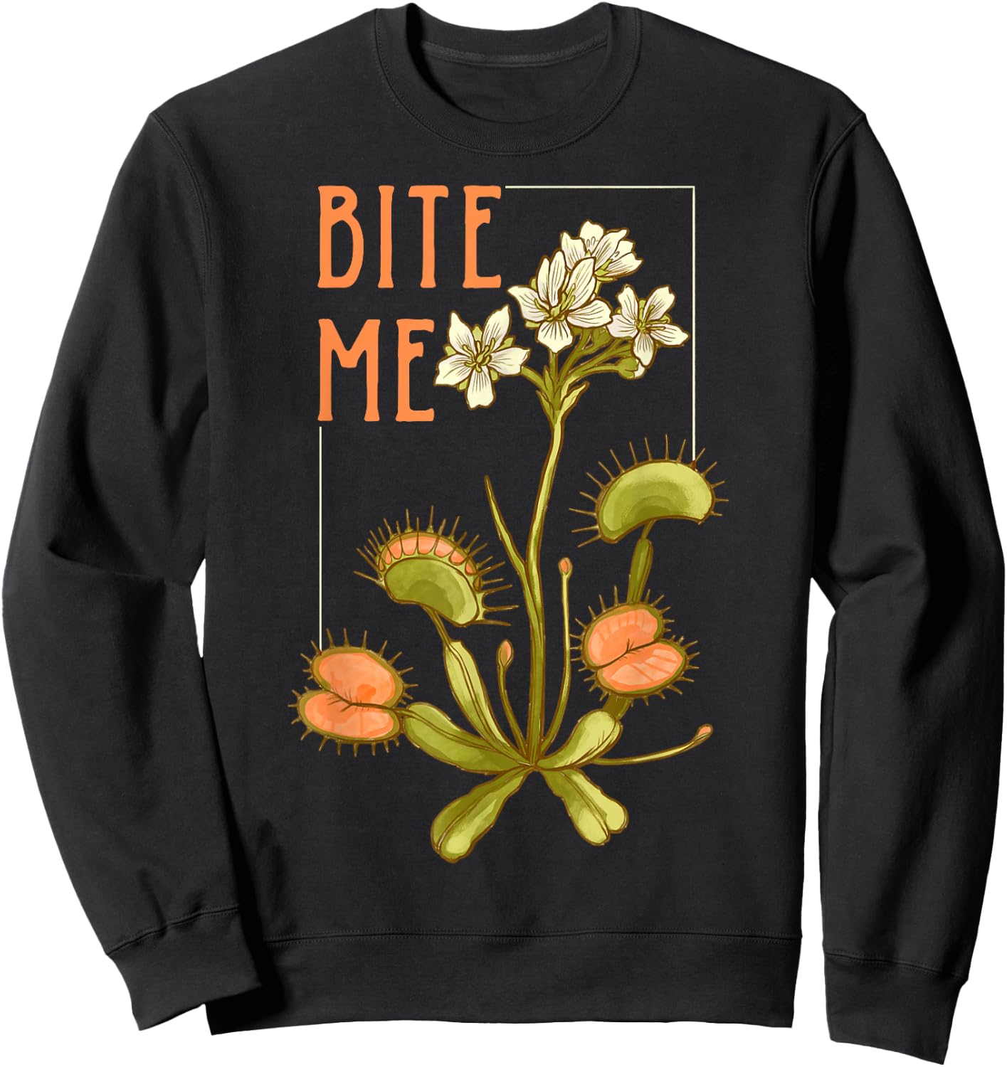 Venus Fly Trap Bite Me Sweatshirt - Sweatshirt | Black