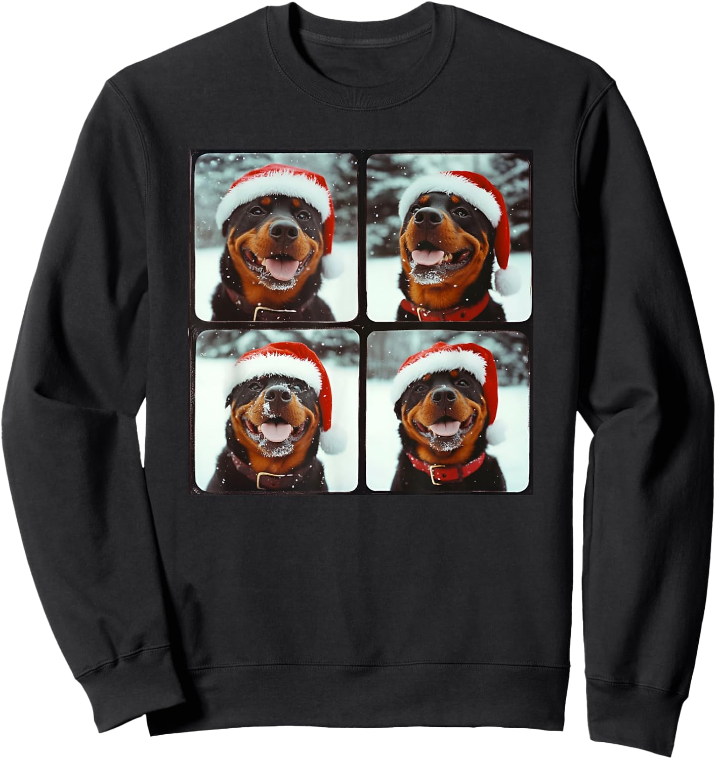 Rottie Dog Winter Wonderland Christmas Rottweiler Women Kids Sweatshirt - Sweatshirt | Black