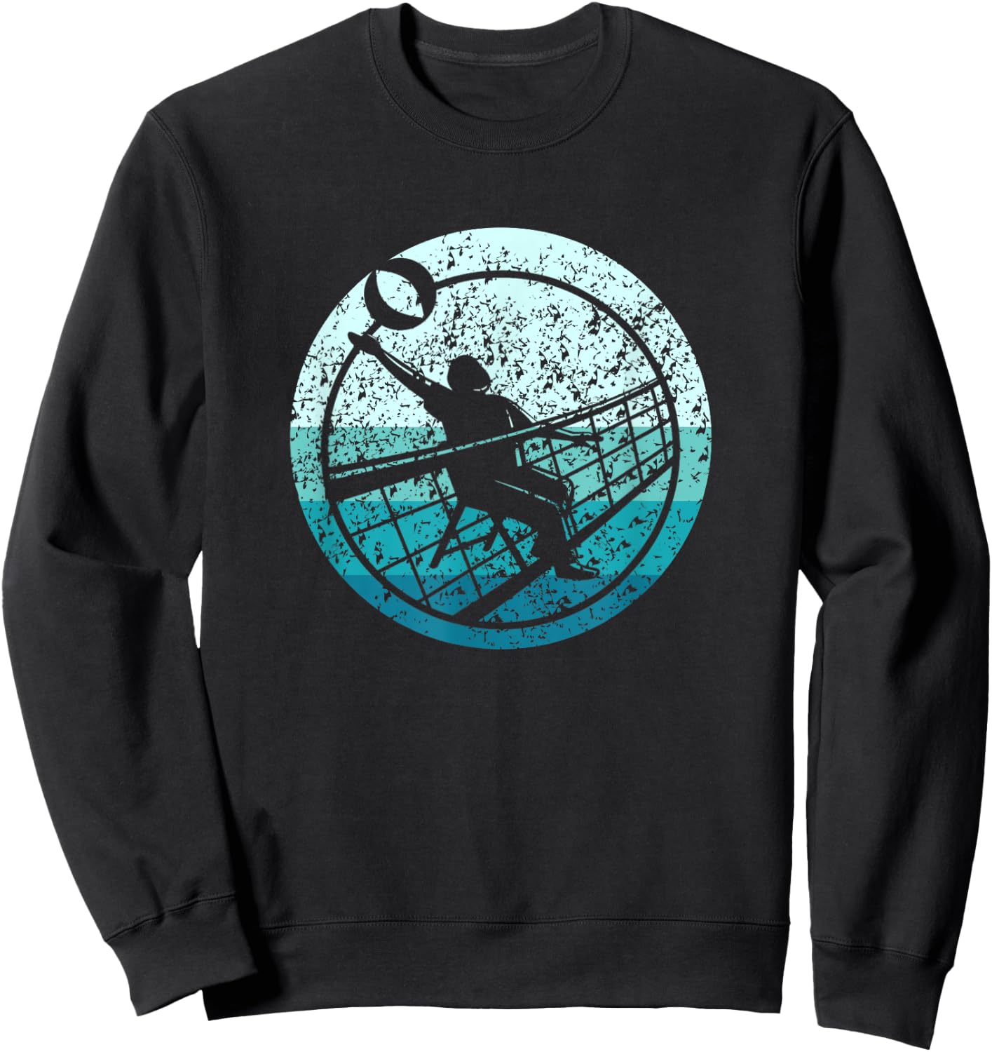 Retro Vintage Volleyballer Design Chair Volleyball Sweatshirt - Sweatshirt | Black