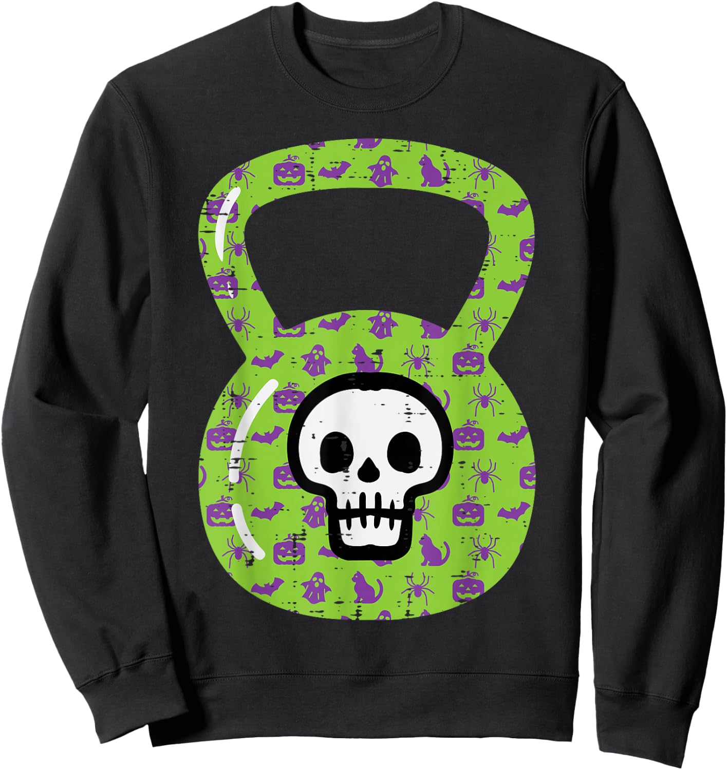 Halloween Gym Kettlebell Workout Exercise Costume Women Men Sweatshirt - Sweatshirt | Black