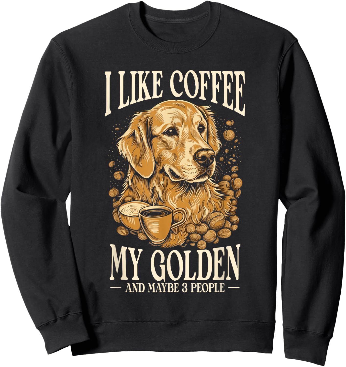 Coffee And Dogs Golden Retriever Mom And Dad Sweatshirt - Sweatshirt | Black