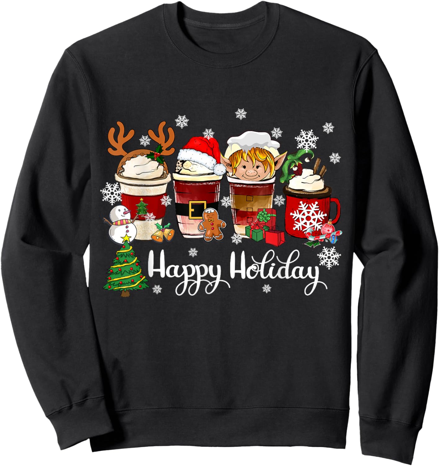 Christmas Coffee Xmas for Coffee Lover Christmas 2025 Sweatshirt - Sweatshirt | Black