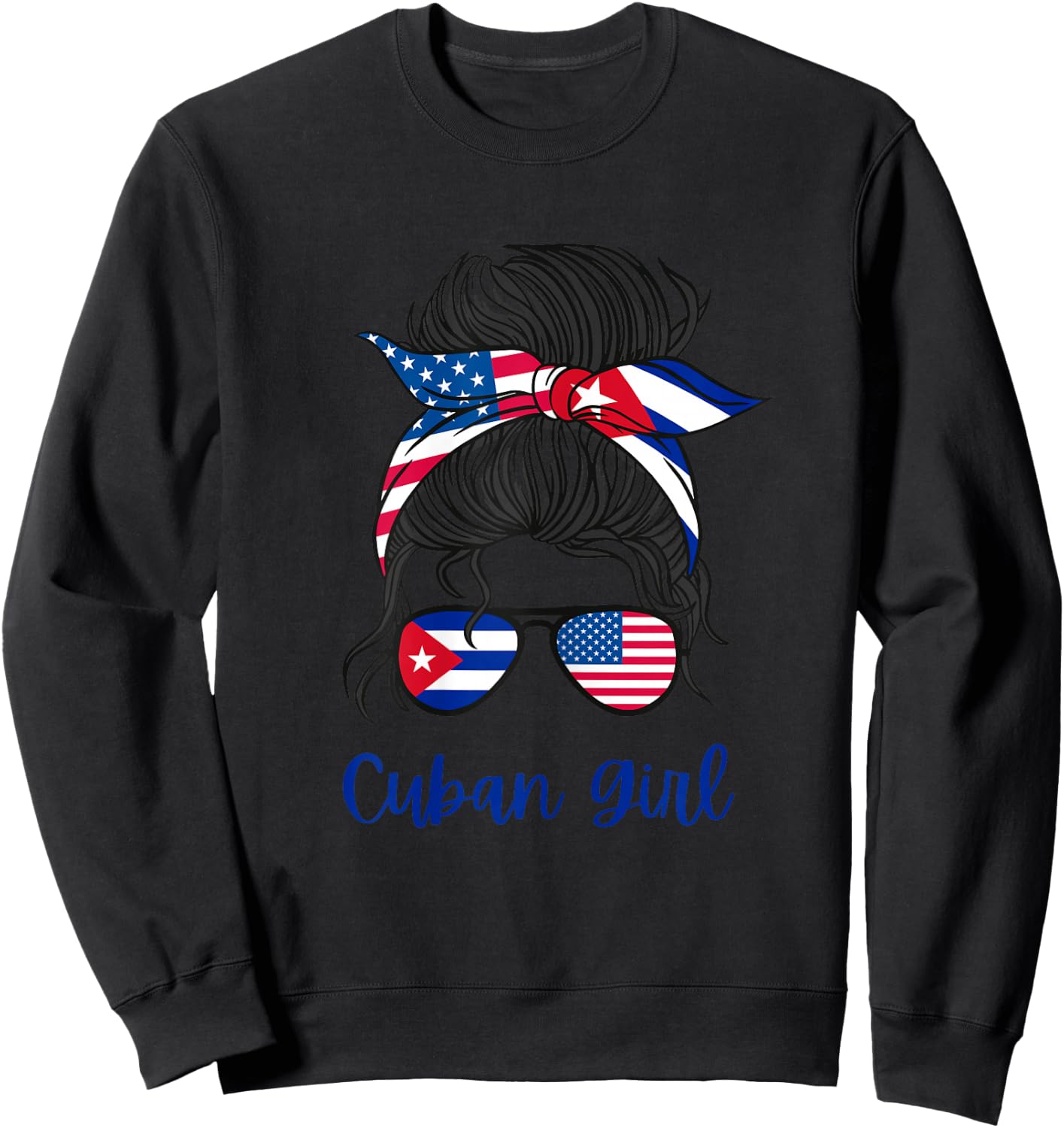 Cuba Girls USA American cuban Girl Sweatshirt - Sweatshirt | Black