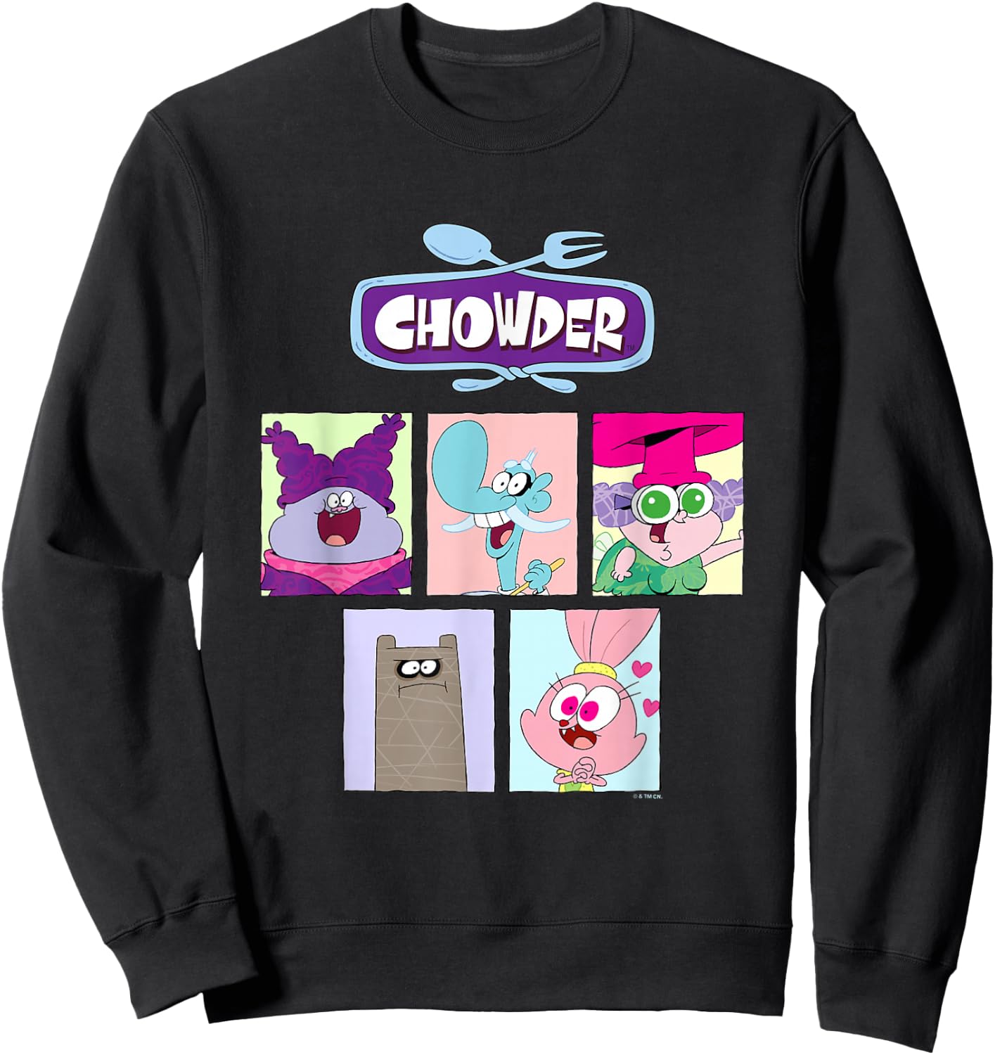 Chowder Main Characters Box Panels Collage Sweatshirt - Sweatshirt | Black