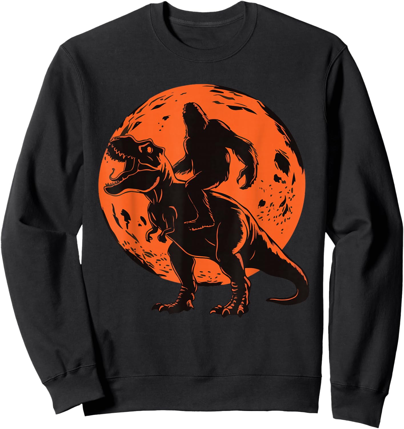 Bigfoot Riding T Rex Sweatshirt - Sweatshirt | Black