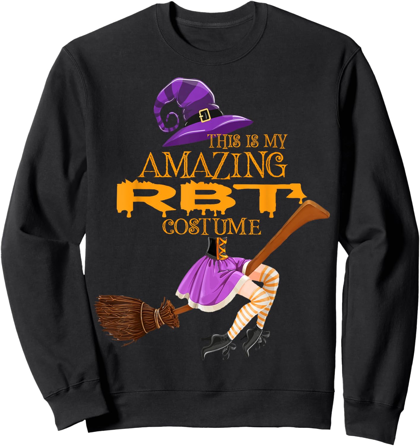 RBT Costume Witch Halloween Registered Behavior Technician Sweatshirt - Sweatshirt | Black