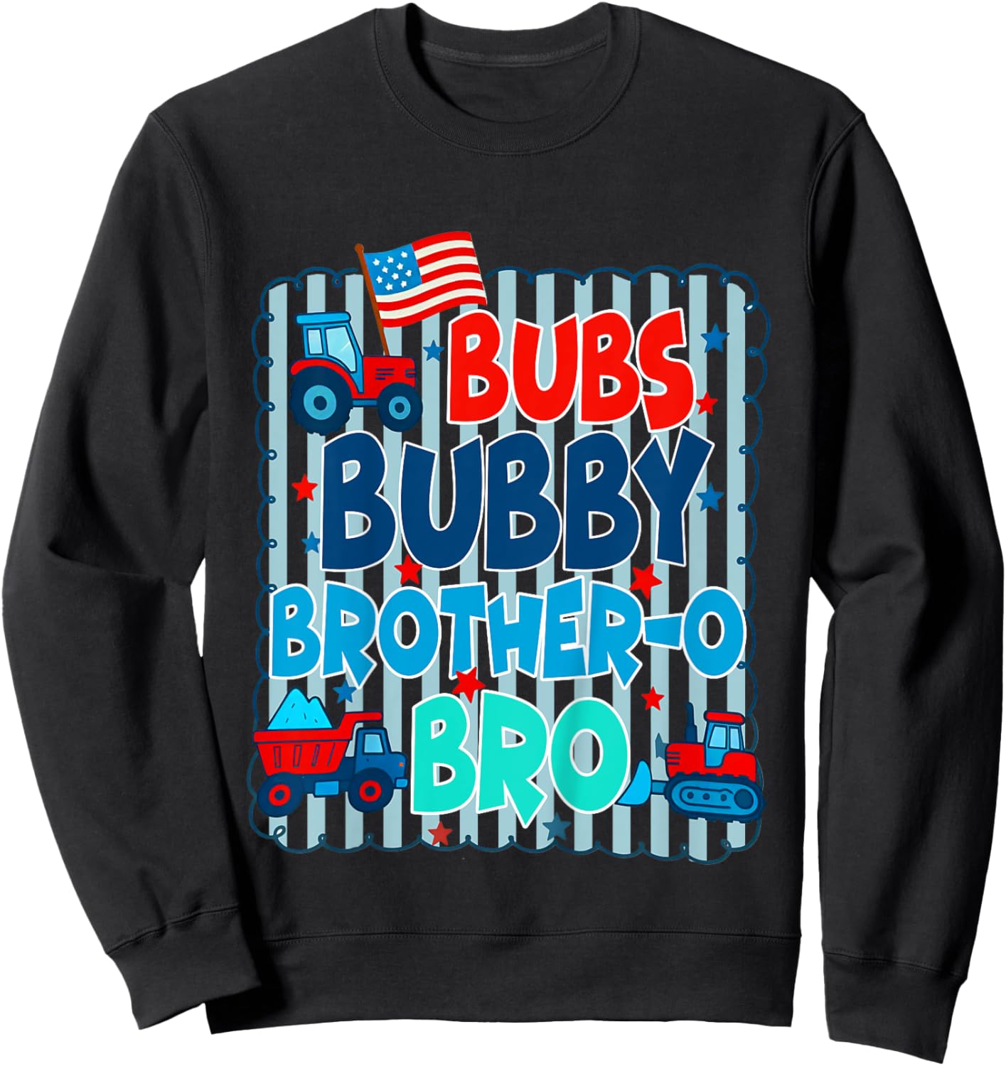 Kids Boys 4th Of July Bubs Bubby Brother-O Bro American Flag Sweatshirt - Sweatshirt | Black