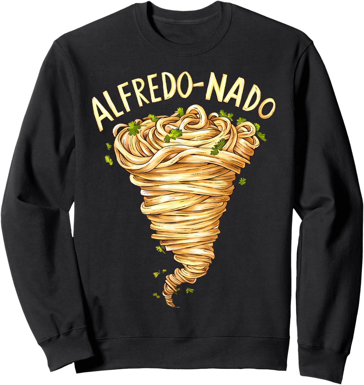 Alfredo Pasta Lover Food Fettuccine Sauce Tornado Sweatshirt - Sweatshirt | Black