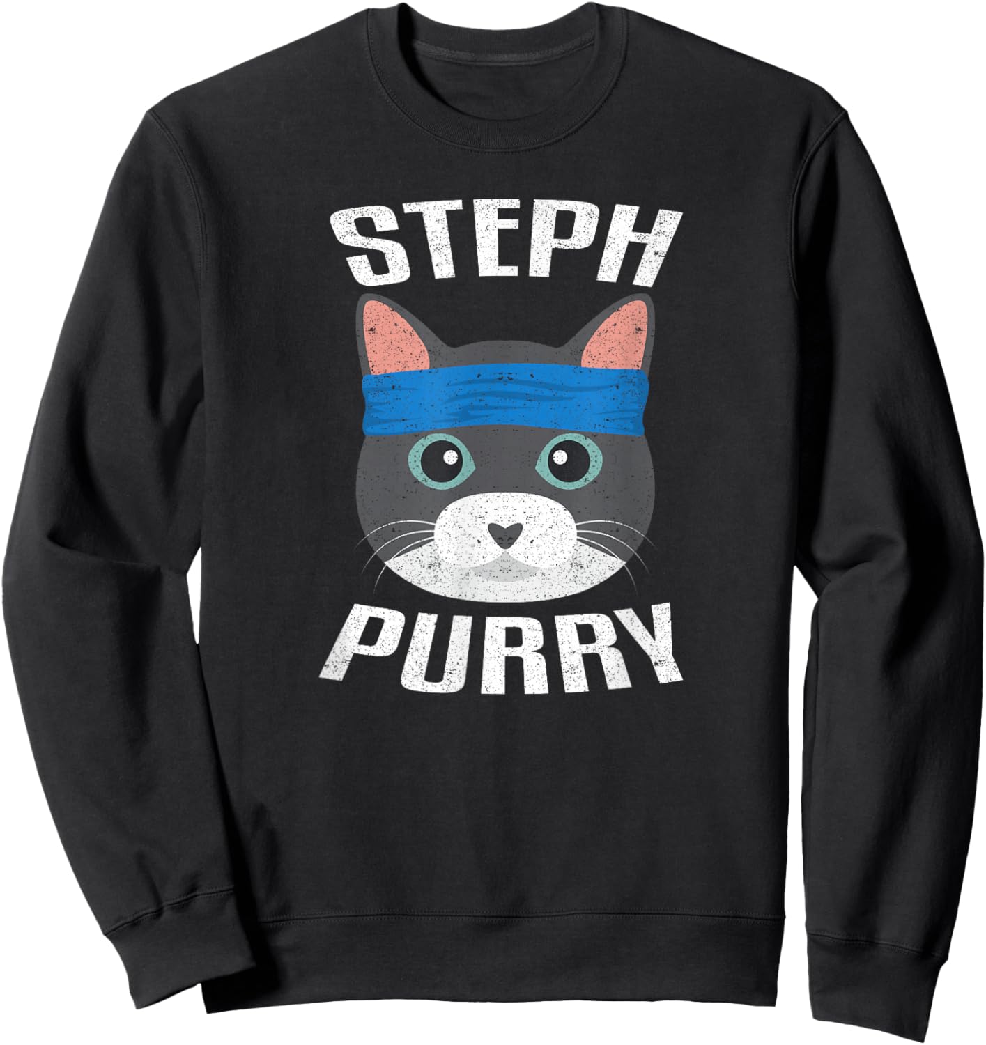 Steph Purry Cat - Funny Basketball Shirt Sweatshirt - Sweatshirt | Black