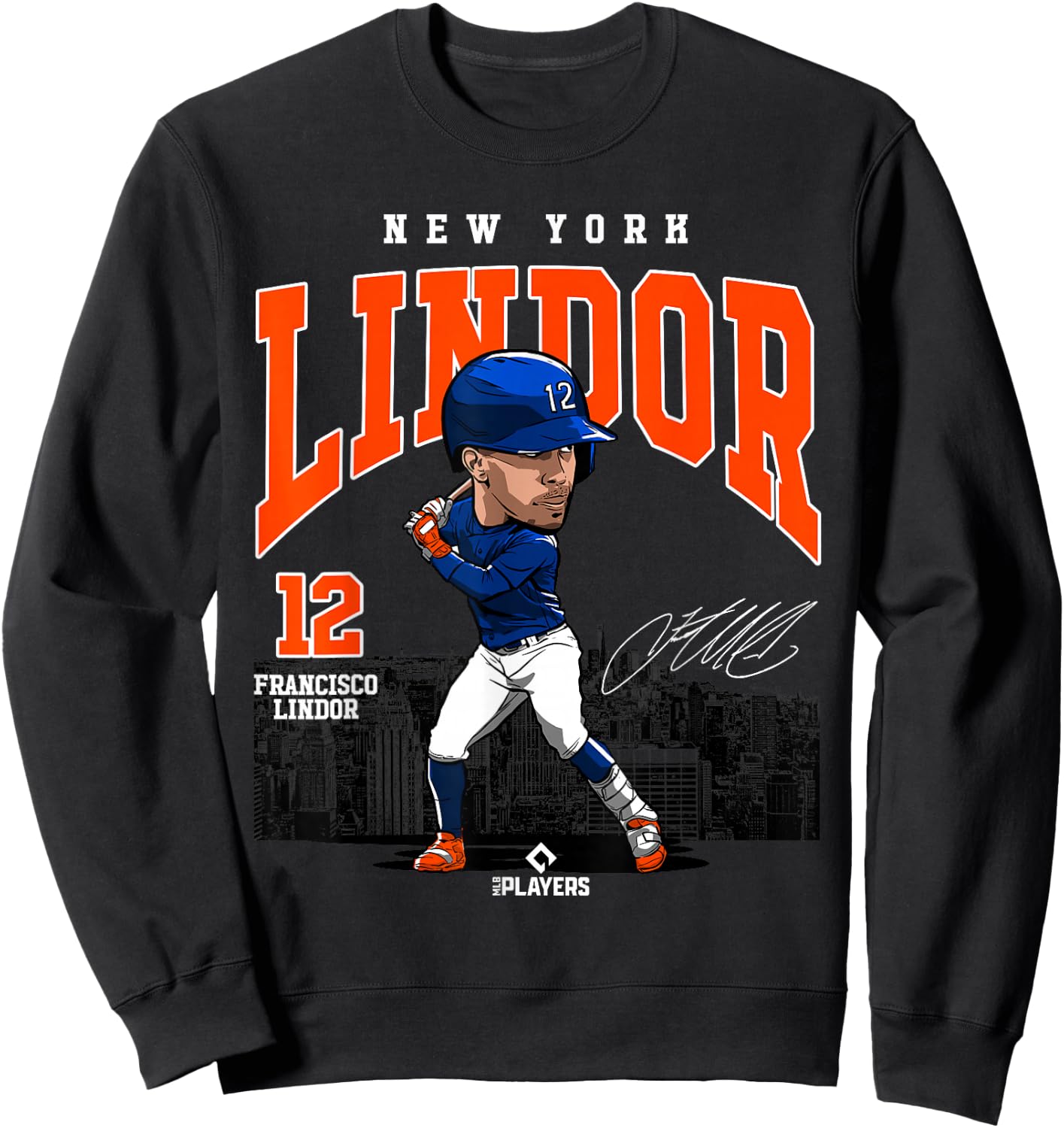 Francisco Lindor | New York Baseball MLB Player | MLBLIN4009 Sweatshirt - Sweatshirt | Black