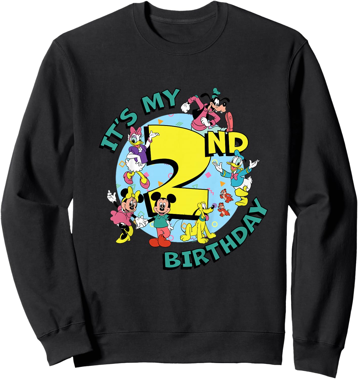 Disney Mickey and Friends It’s My Second 2nd Birthday Sweatshirt - Sweatshirt | Black
