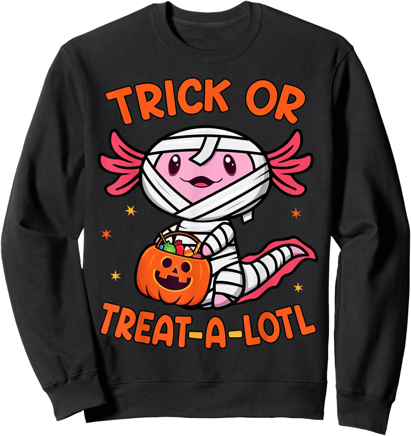 Trick or Treat A Lotl Axolotl Halloween Costume Toddler Kids Sweatshirt - Sweatshirt | Black