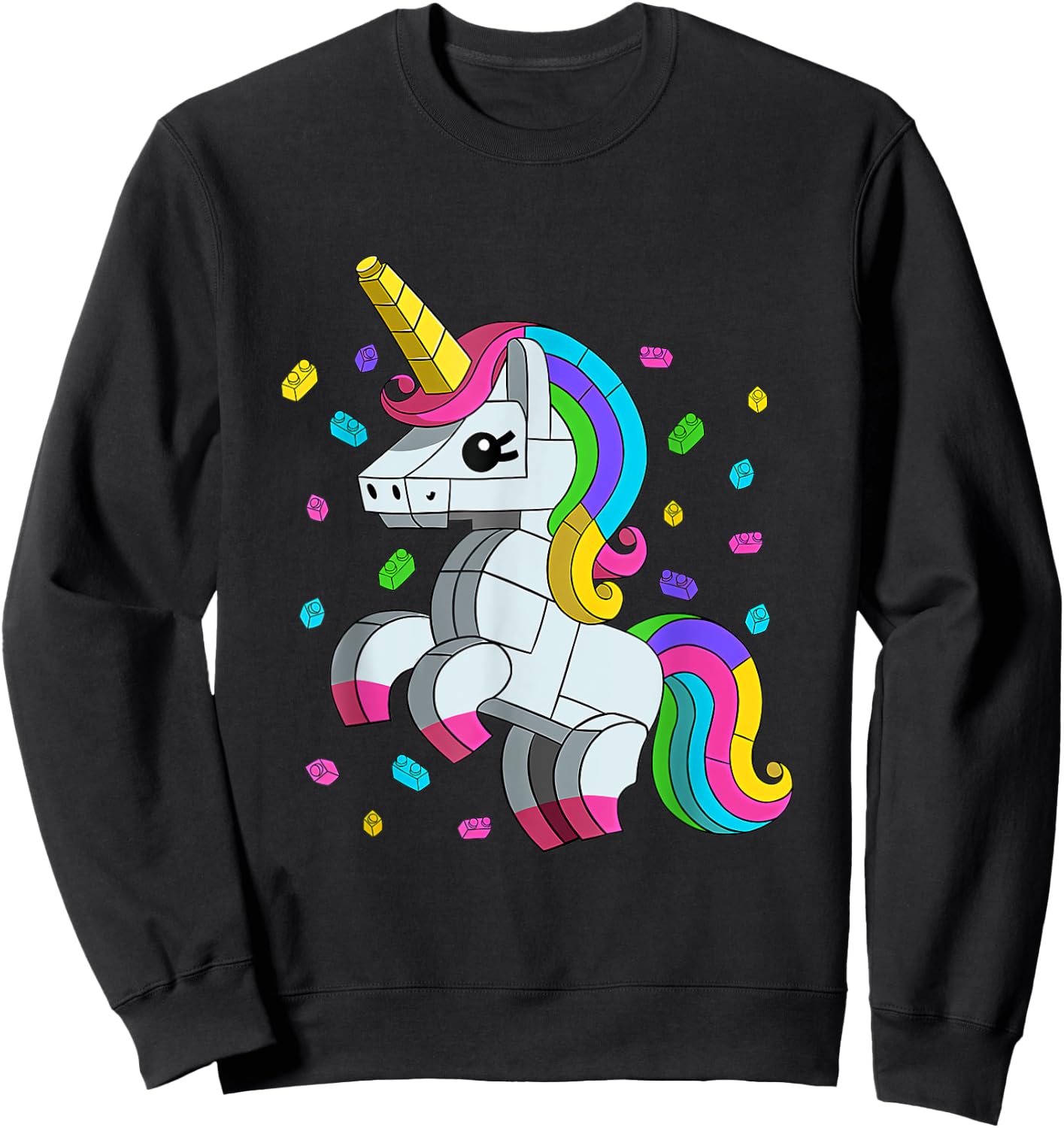 Unicorn Lover Master Builder Bricks Blocks Toys Sweatshirt - Sweatshirt | Black