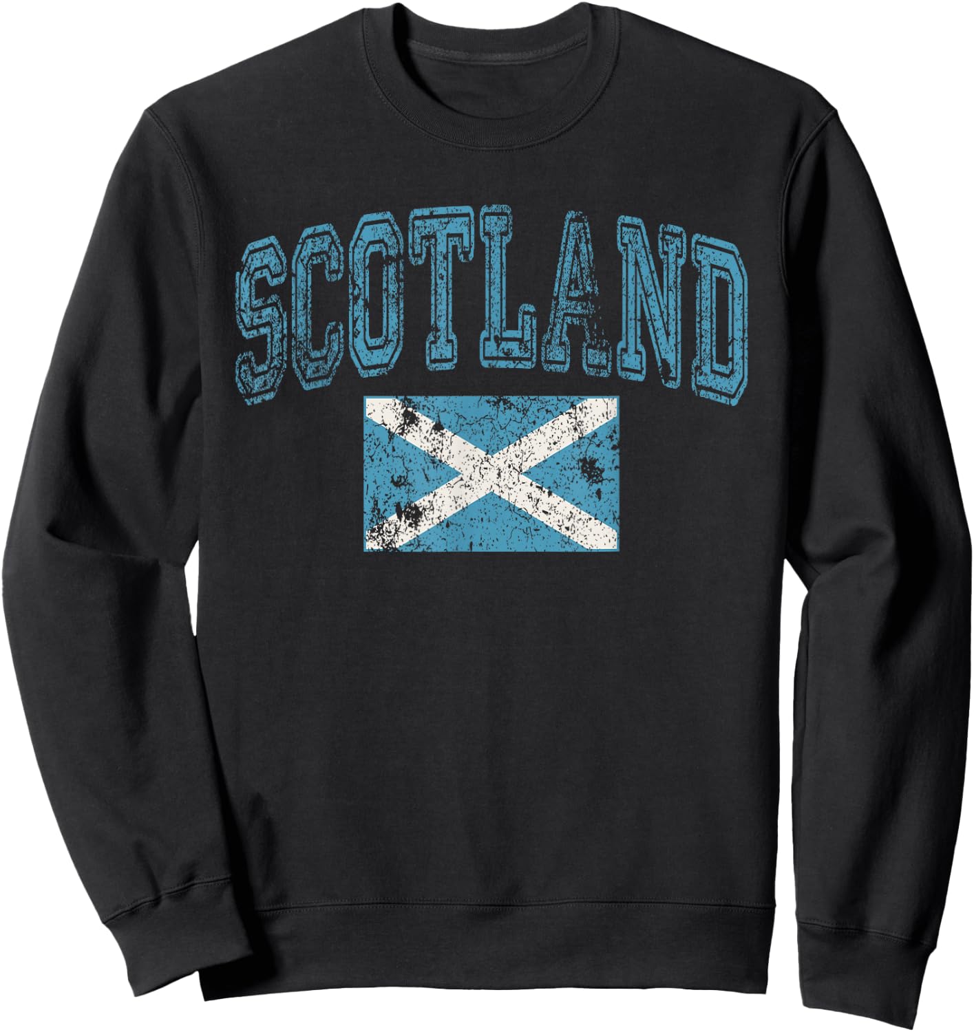 Vintage Retro Faded Scotland Flag Scottish Pride Sweatshirt - Sweatshirt | Black