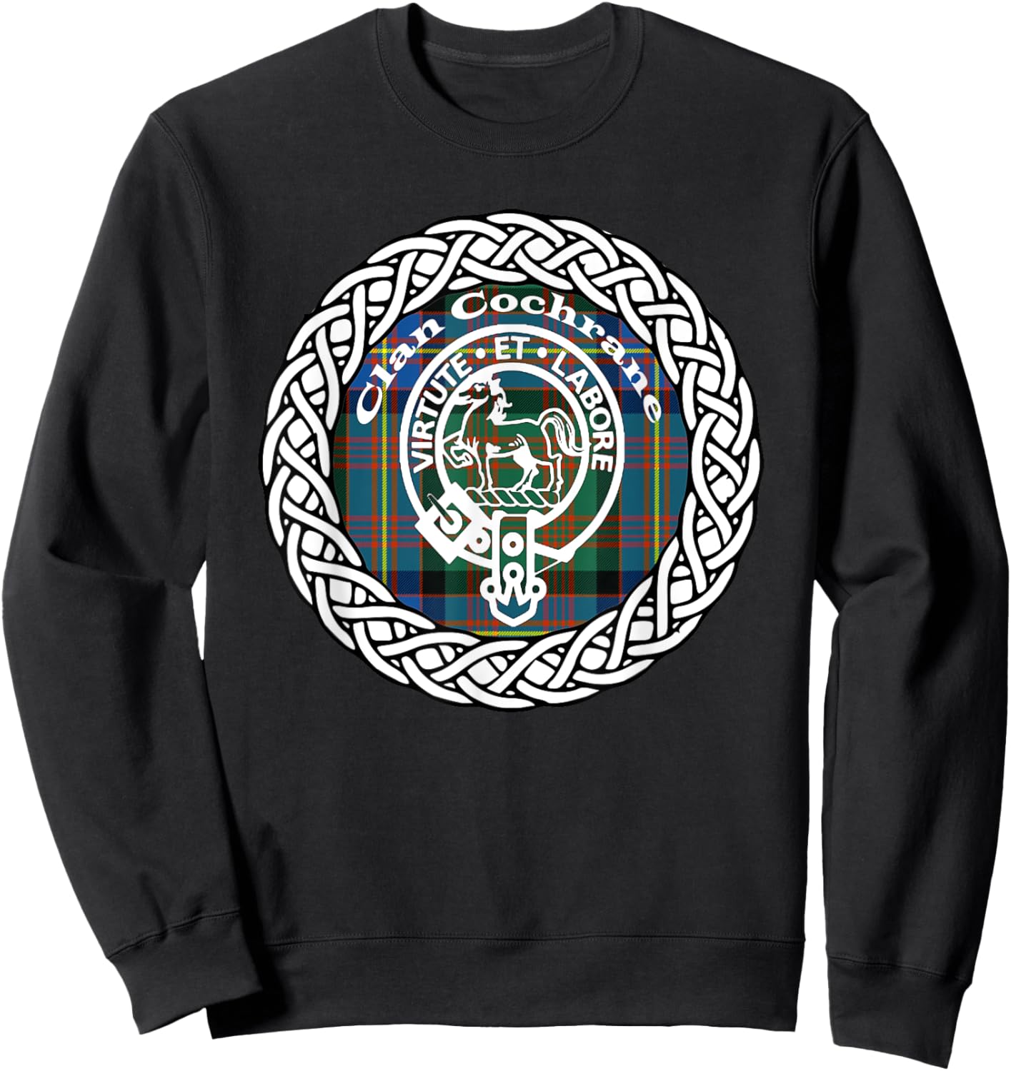 Cochrane surname Scottish clan tartan crest badge Sweatshirt - Sweatshirt | Black