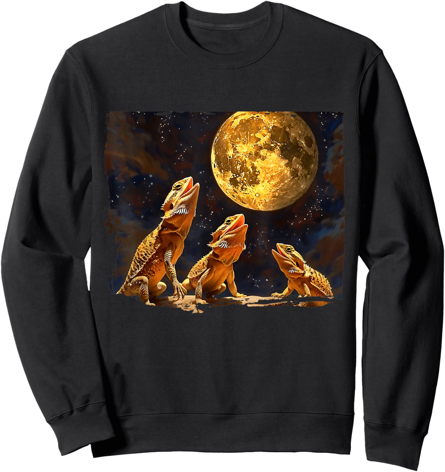 Bearded Dragons Howl At Moon Bearded Dragons Owner Sweatshirt - Sweatshirt | Black