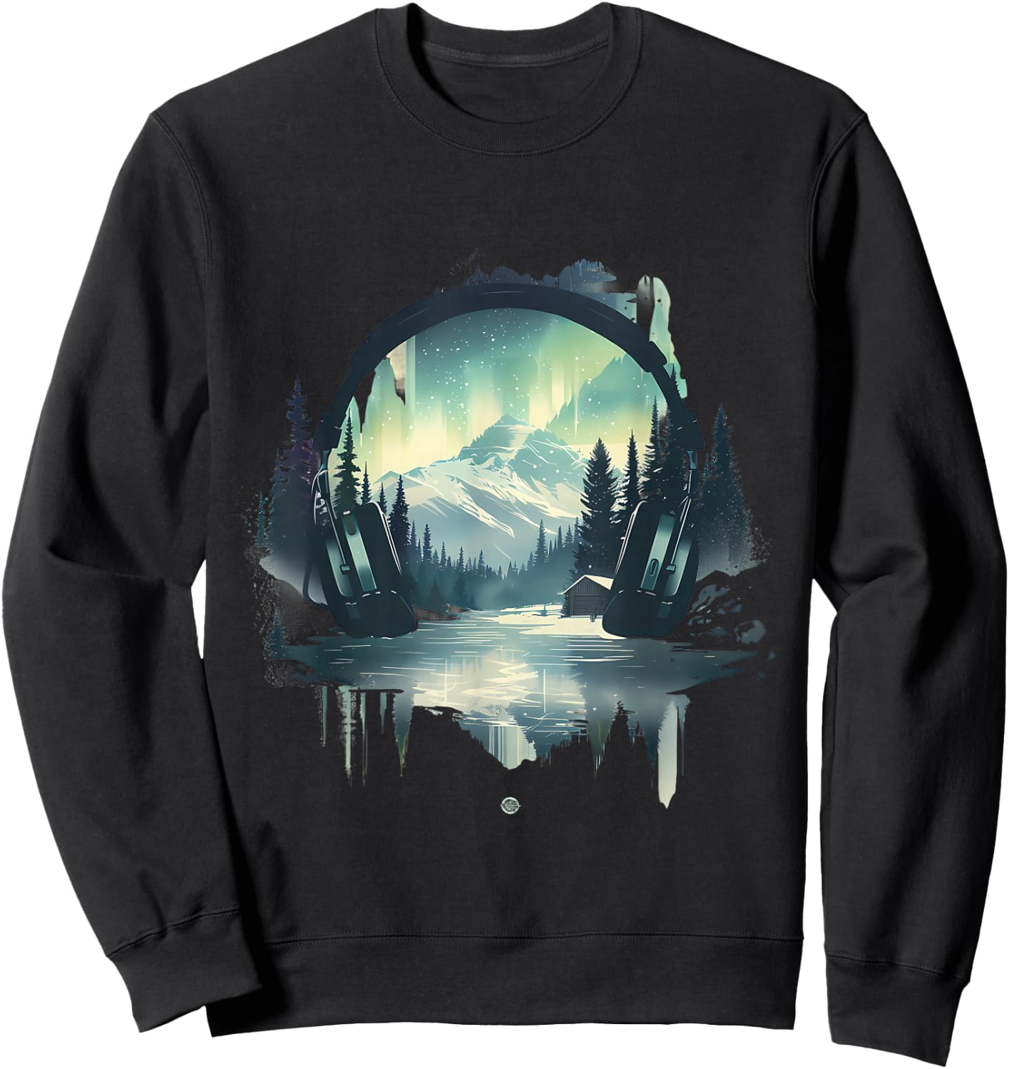 Headphones Music DJ Beatmaker Nature Dance Music House Music Sweatshirt - Sweatshirt | Black