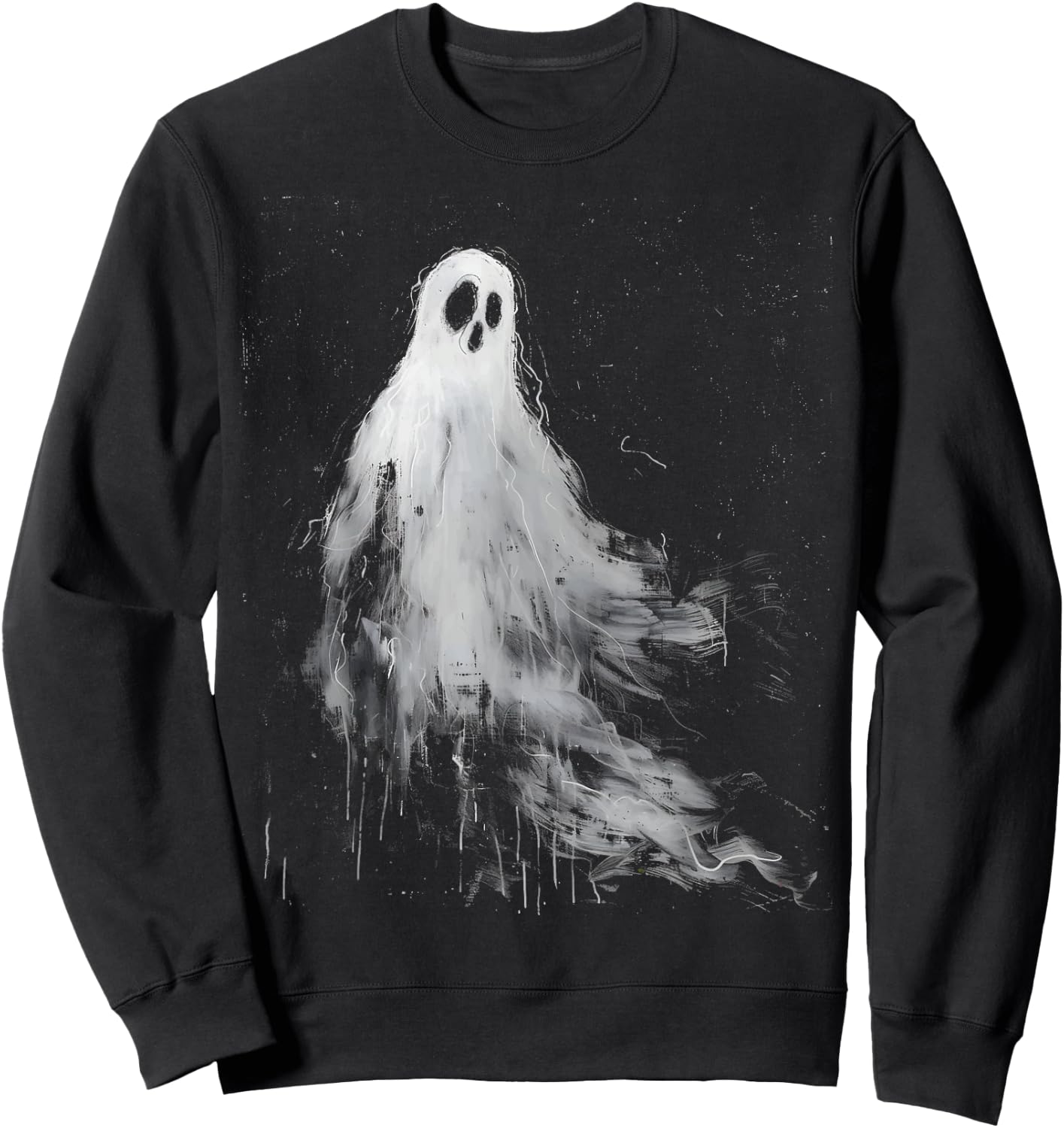 Spirit Ghost Horror Spooky Scary Halloween Grunge Aesthetic Sweatshirt - Sweatshirt | Black