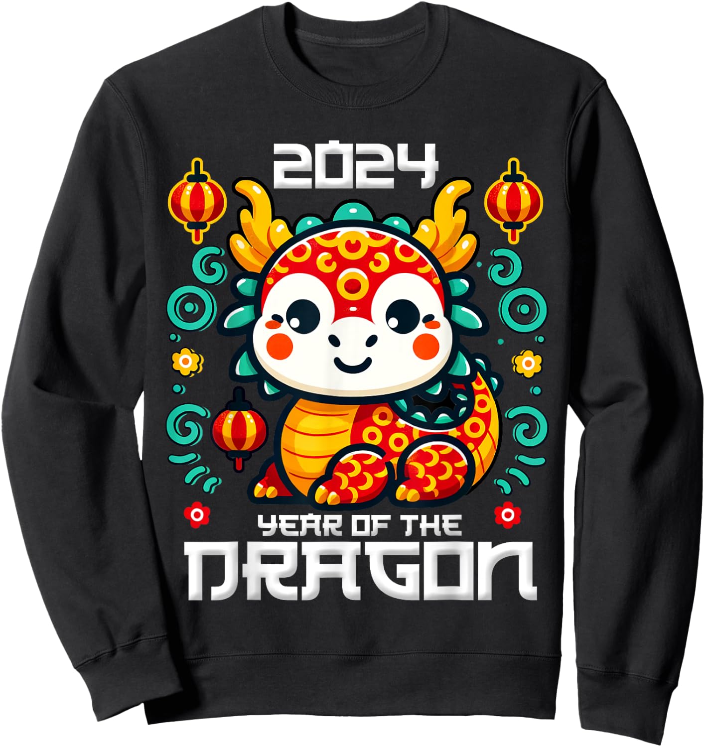 Chinese New Year 2024 Shirt Kids Year of The Dragon 2024 Sweatshirt - Sweatshirt | Black