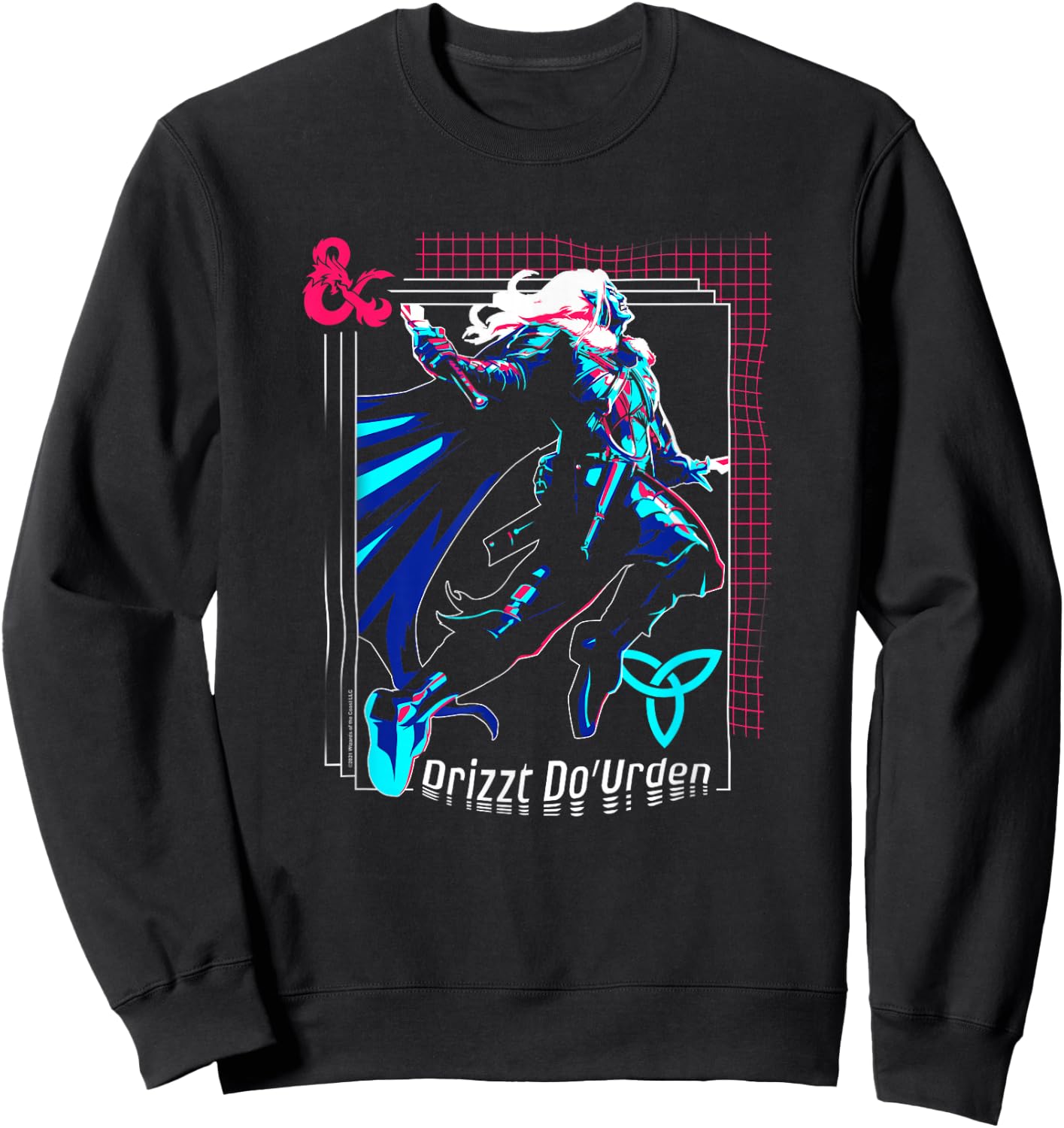 Dungeons & Dragons Drizzt Do'Urden Color Pop Sweatshirt - Sweatshirt | Black