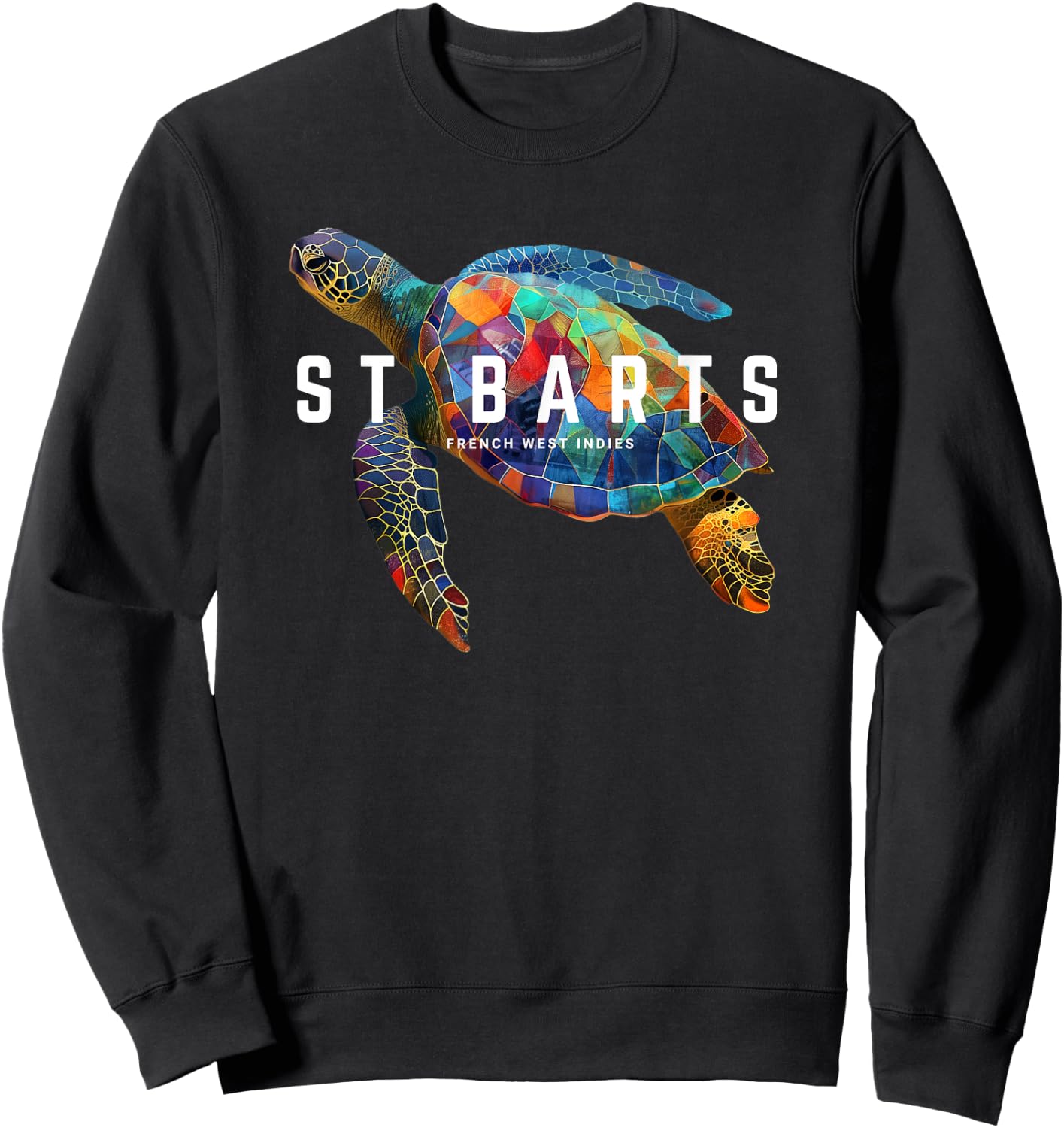 St Barts Caribbean Vintage St. Barths Ocean Sea Turtle Sweatshirt - Sweatshirt | Black