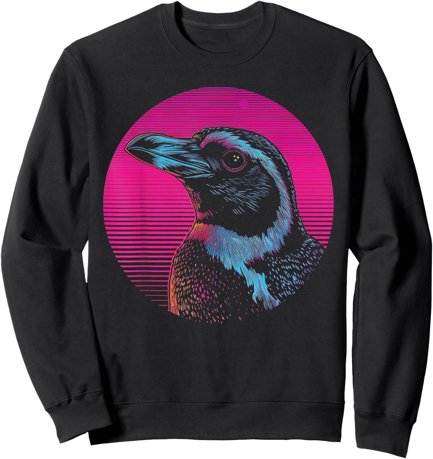 Penguin Vaporwave Aesthetic Vintage Synthwave 80s 90s Retro Sweatshirt - Sweatshirt | Black