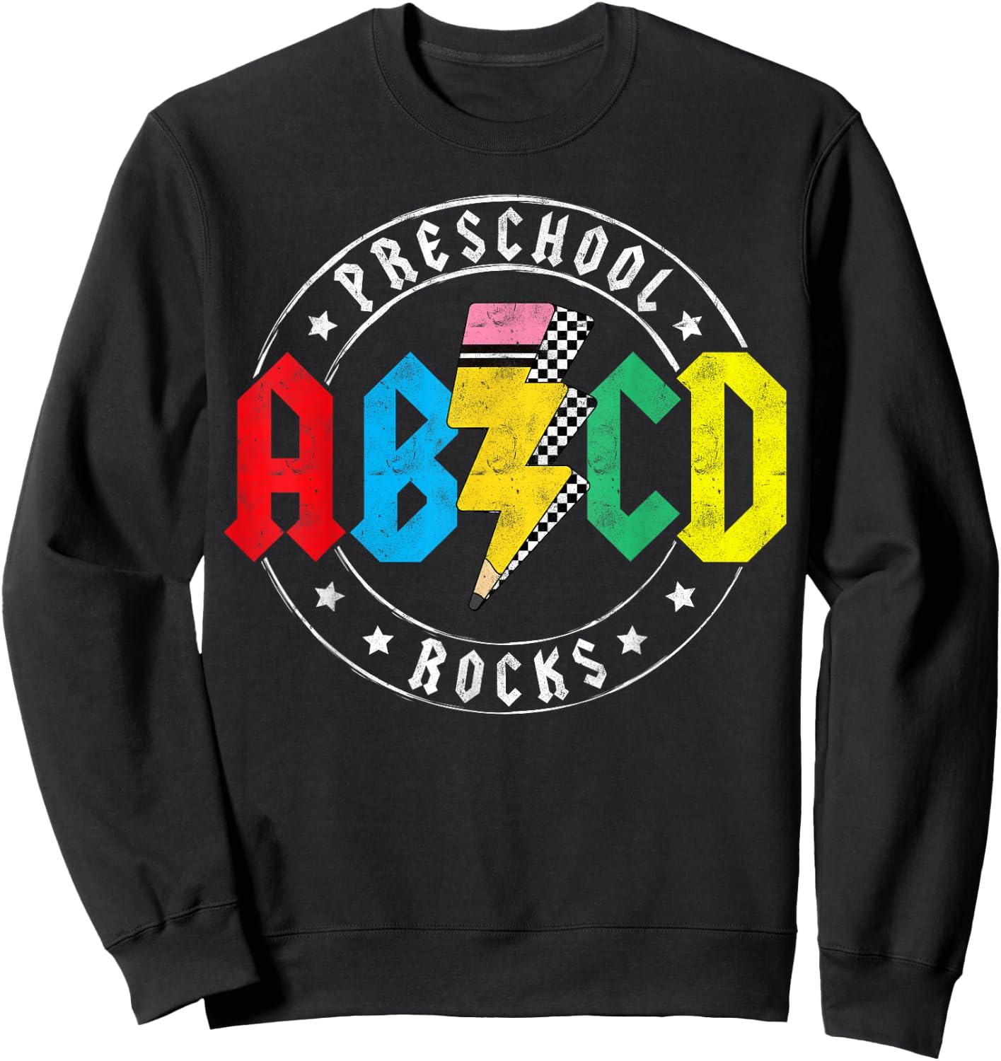 ABCD Preschool Rocks 1st Day Pre-K Teacher Back To School T Sweatshirt - Sweatshirt | Black