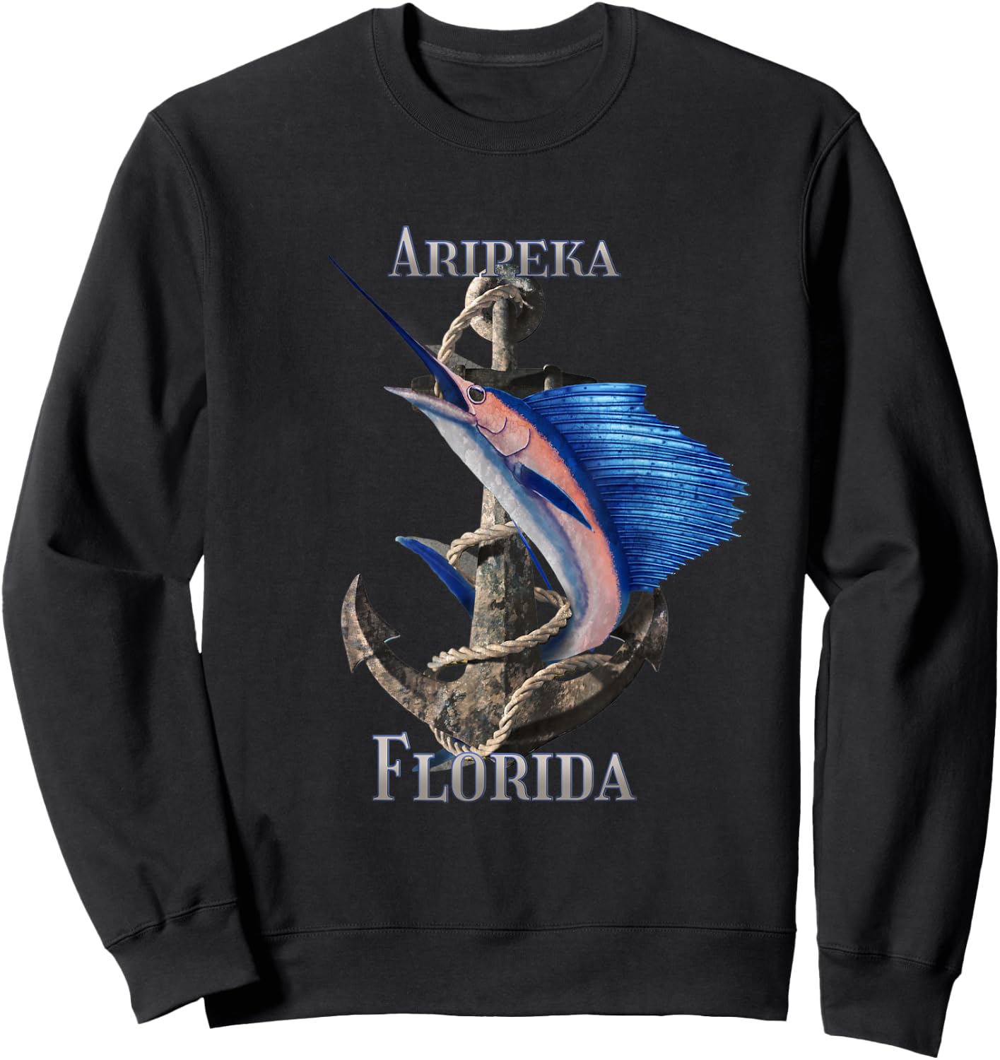 Aripeka Florida Swordfish Marlin Ocean Fishing Sweatshirt - Sweatshirt | Black