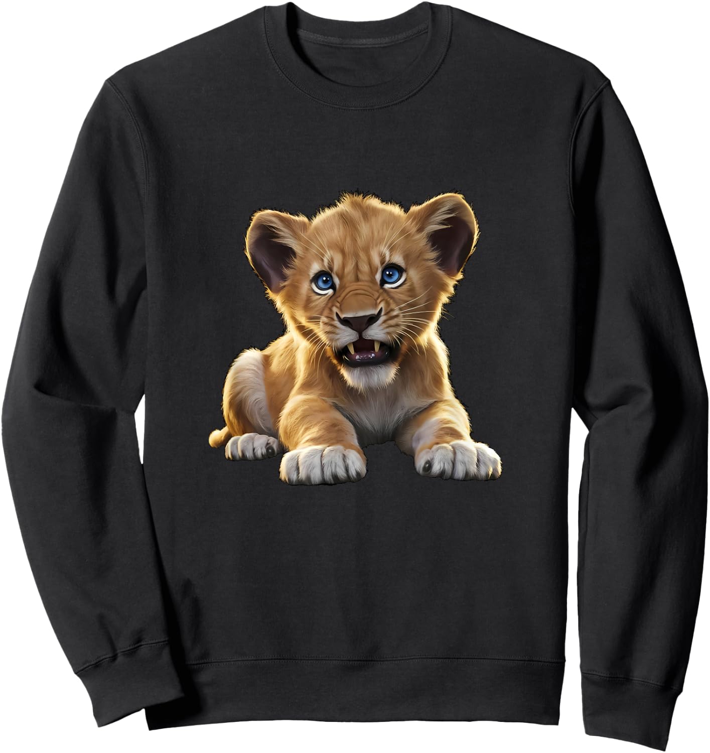 Lion Cub Angry Lion Lovers Lion Shirt Boys Girls Male Lions Sweatshirt - Sweatshirt | Black