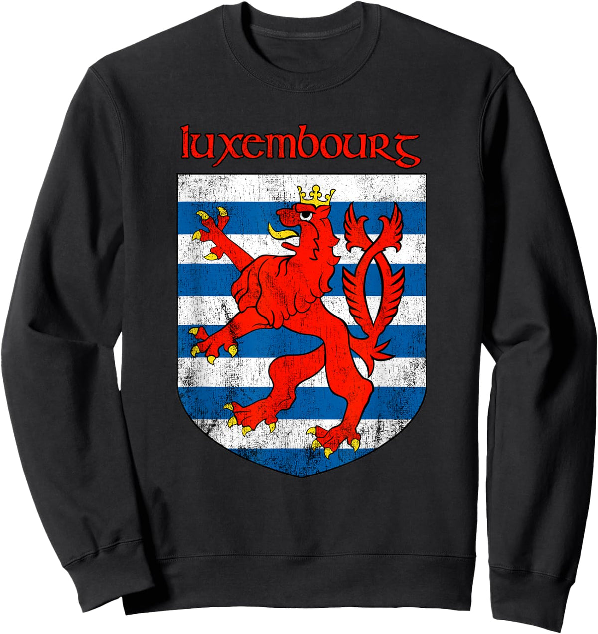Luxembourger Flag Letzebuerg Lion Luxembourg Coat of Arms Sweatshirt - Sweatshirt | Black