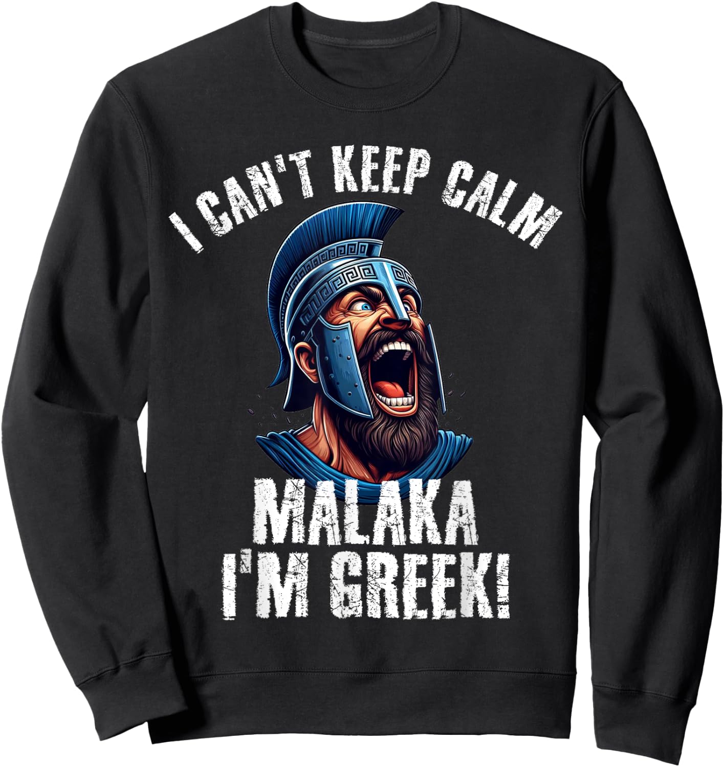 Malaka I Am Greek - Proud Greek Spartans Sweatshirt - Sweatshirt | Black