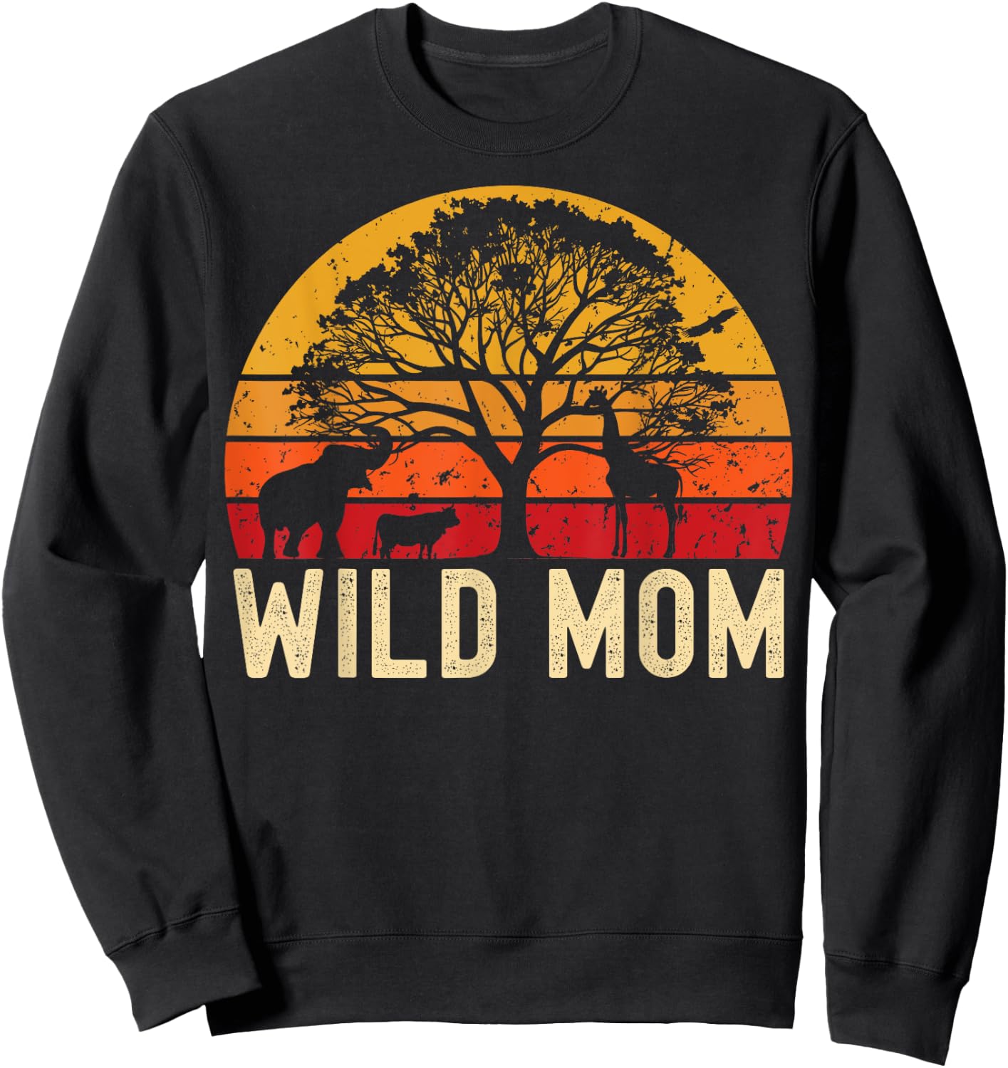 Wild Mom Zoo Born Wild Birthday Safari Jungle Wild Mother Sweatshirt - Sweatshirt | Black