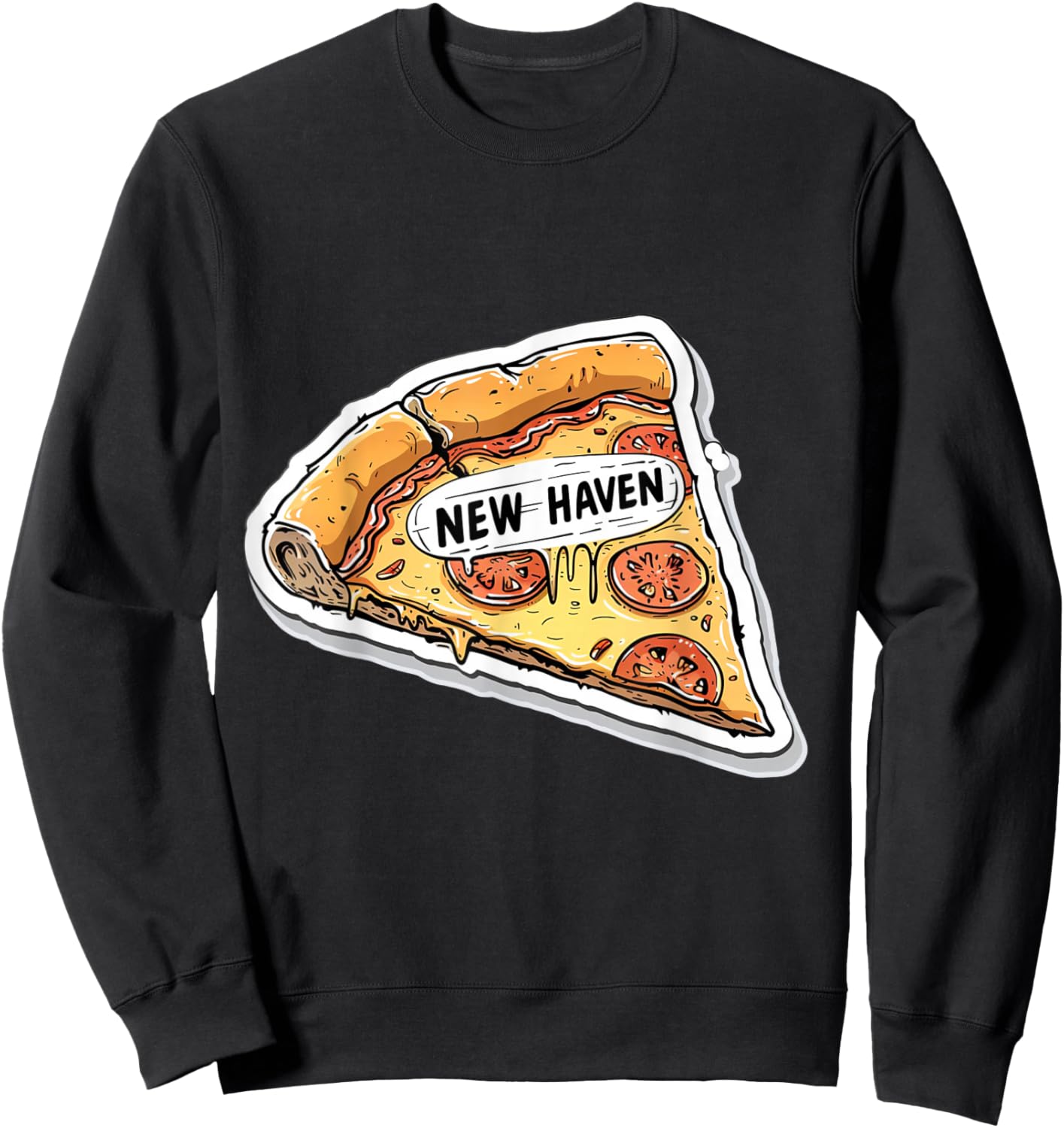 New Haven Style Pizza Connecticut Apizza Foodie Culture Sweatshirt - Sweatshirt | Black