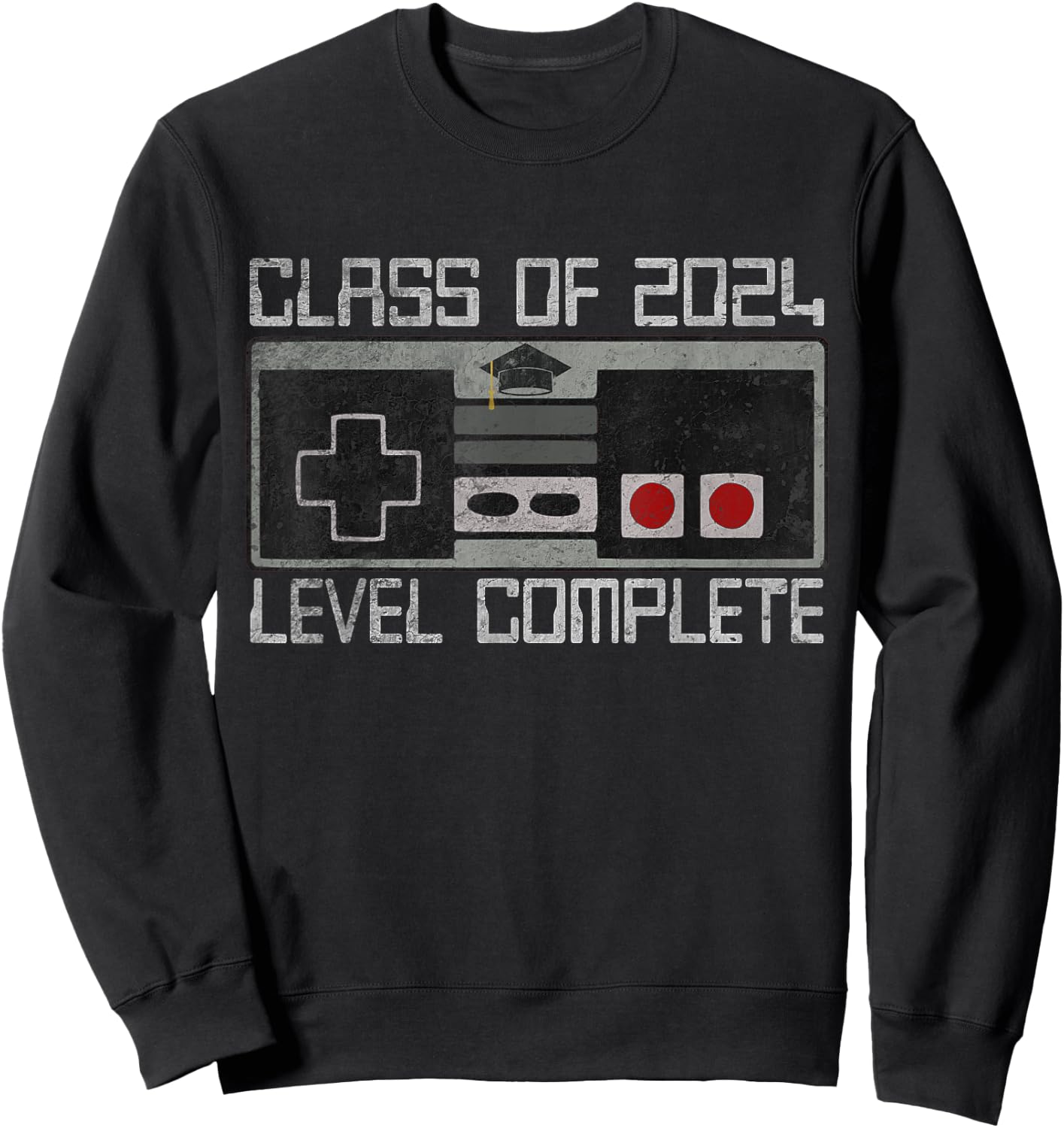Class Of 2024 Level Complete Video Gamer Senior Graduation Sweatshirt - Sweatshirt | Black