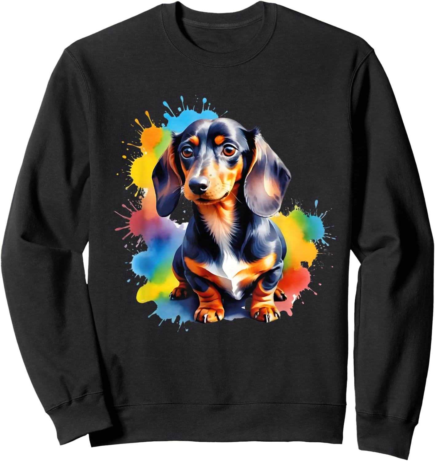 Colorful Wiener & Dachshund Sweatshirt - Sweatshirt | Black