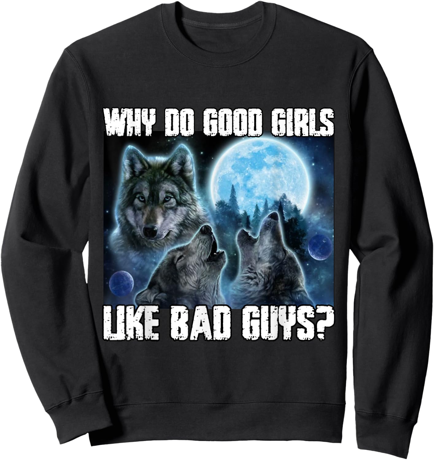 Human By Chance Alpha By Choice Funny Werewolf Wolf Meme Sweatshirt - Sweatshirt | Black