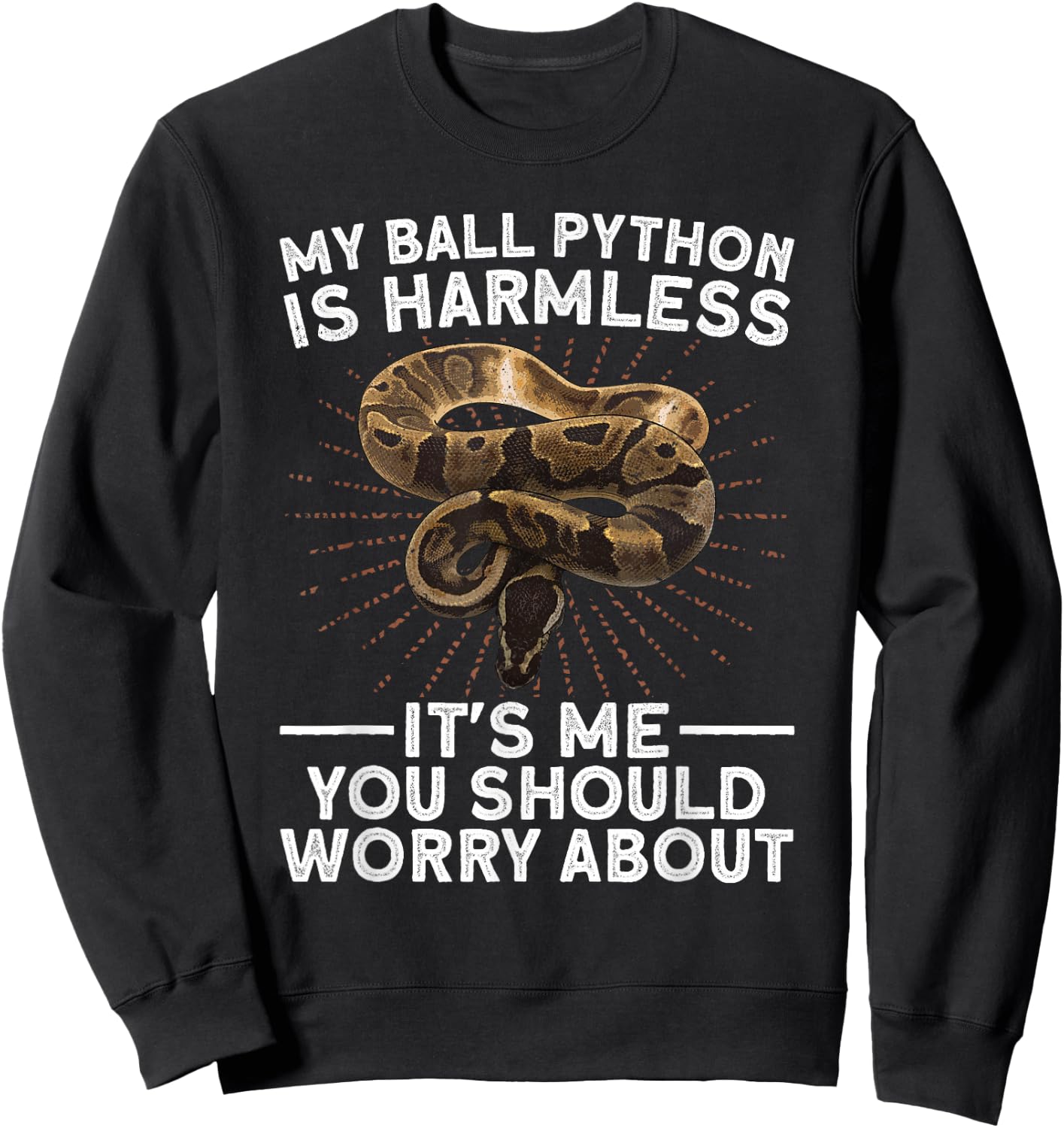 Funny Ball Python Women Snake Lover Reptile Animal Sweatshirt - Sweatshirt | Black