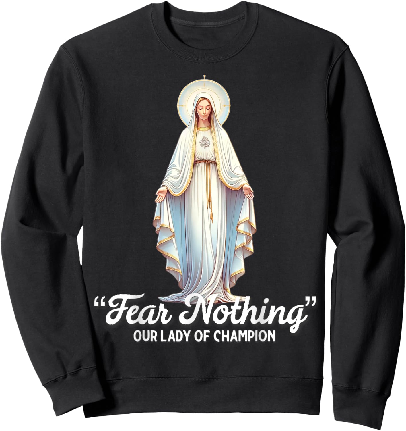 Modern Day Catholic Designs Our Lady Of Good Help Wisconsin American Catholic Sweatshirt - Sweatshirt | Black