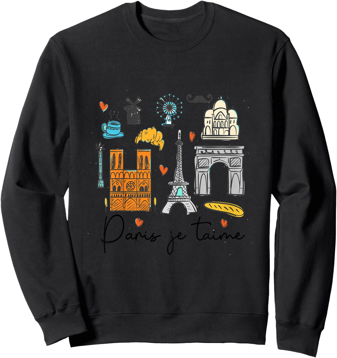 Paris Je T'Aime Paris Lover Traveling France Baby Toddler Sweatshirt - Sweatshirt | Black