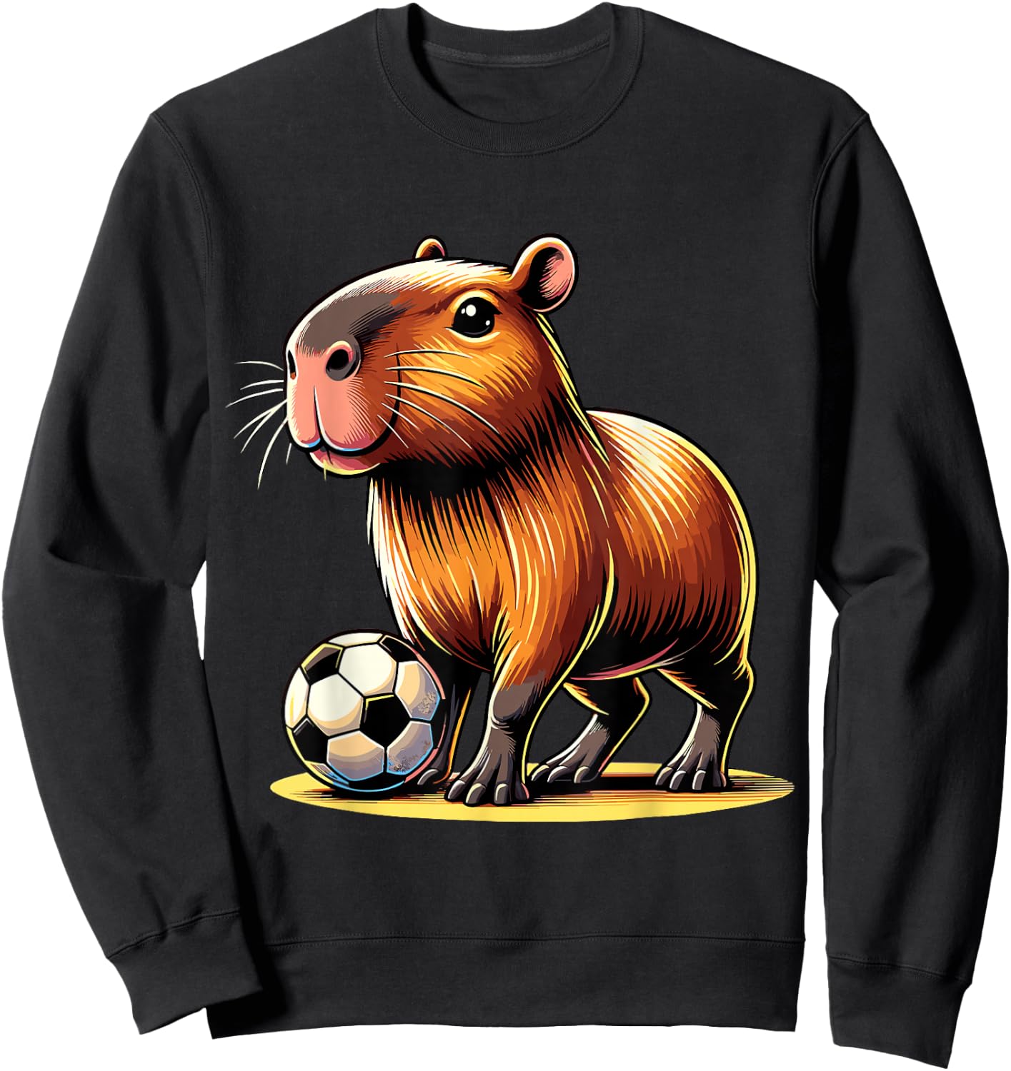 Capybara Soccer Player Sweatshirt - Sweatshirt | Black