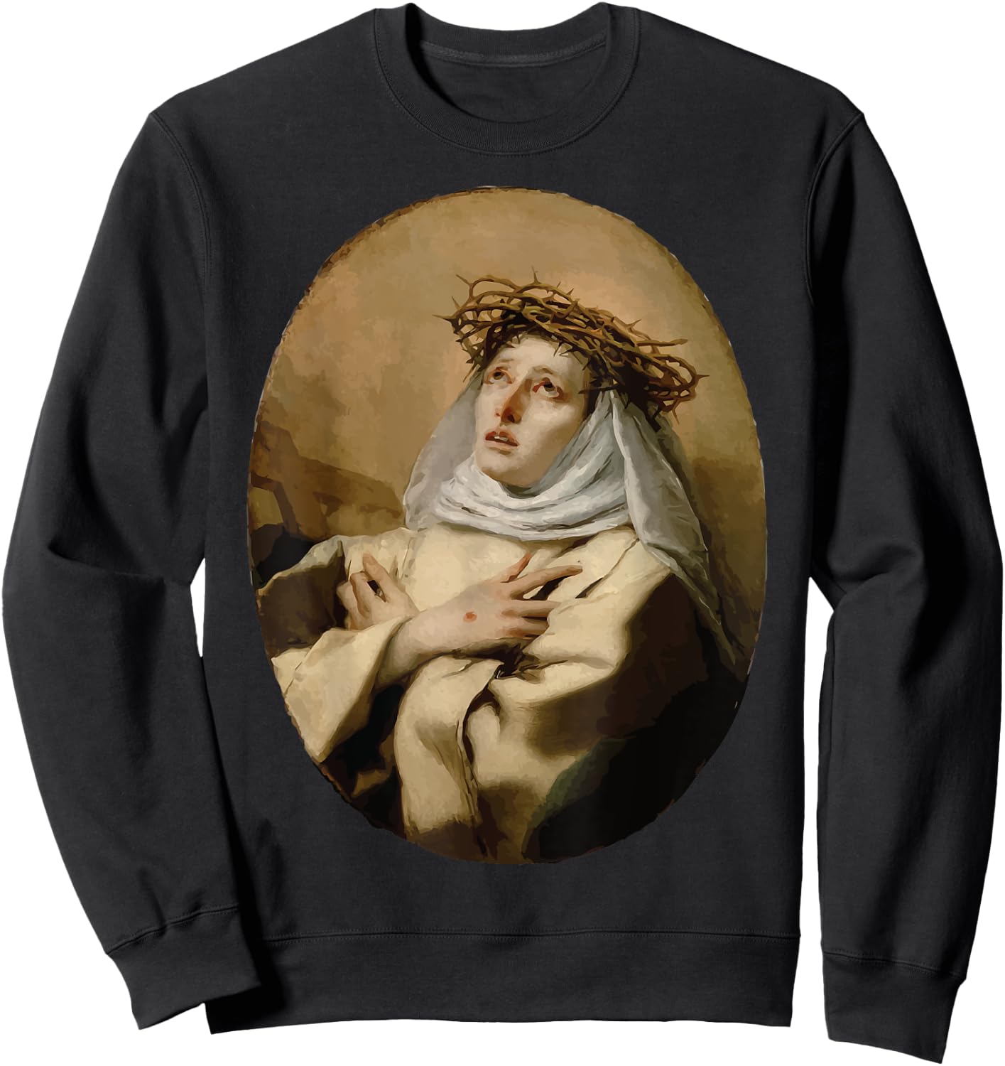 St Catherine of Siena Art Italian Saints Catholic Stigmata Sweatshirt - Sweatshirt | Black