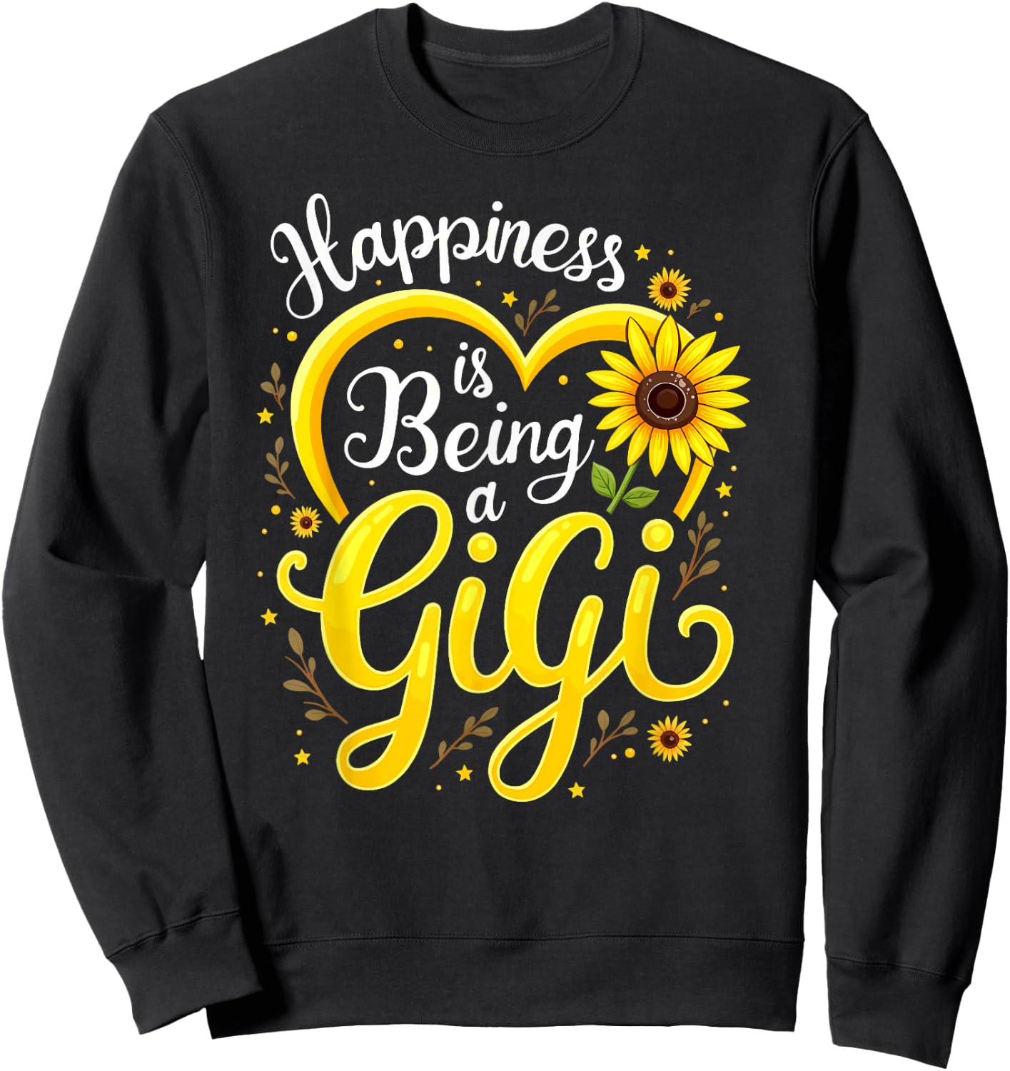 Happiness Is Being A Gigi Sunflower Grandma Sweatshirt - Sweatshirt | Black