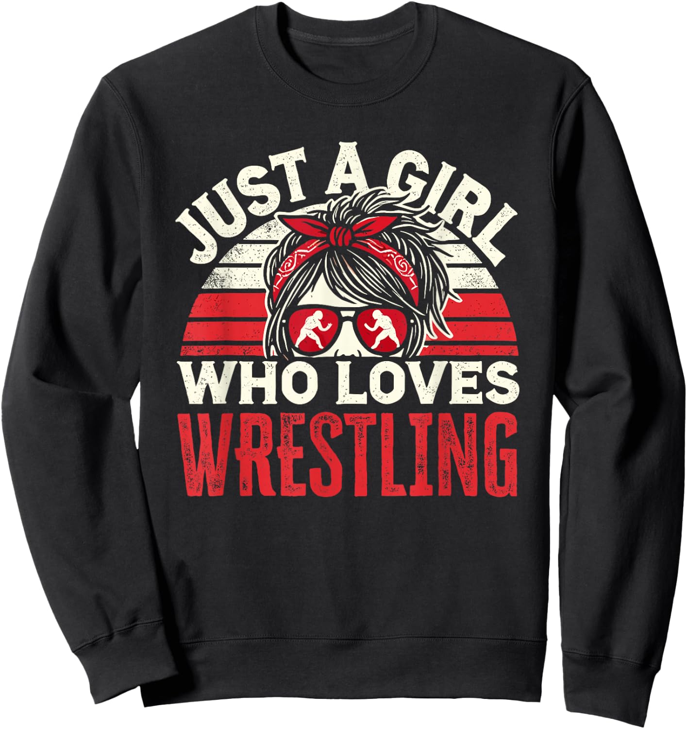 Just A Girl Who Loves Wrestling, Girls & Women, Wrestle Sweatshirt - Sweatshirt | Black