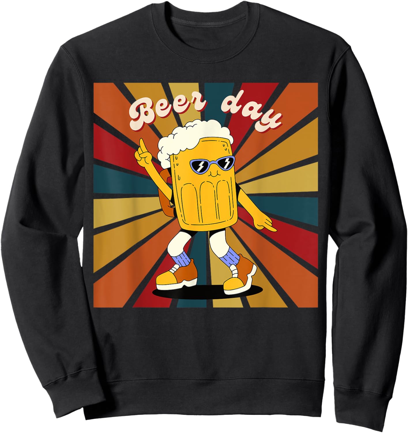National Beer Day - Happy Retro Beer Day Dance Sweatshirt - Sweatshirt | Black