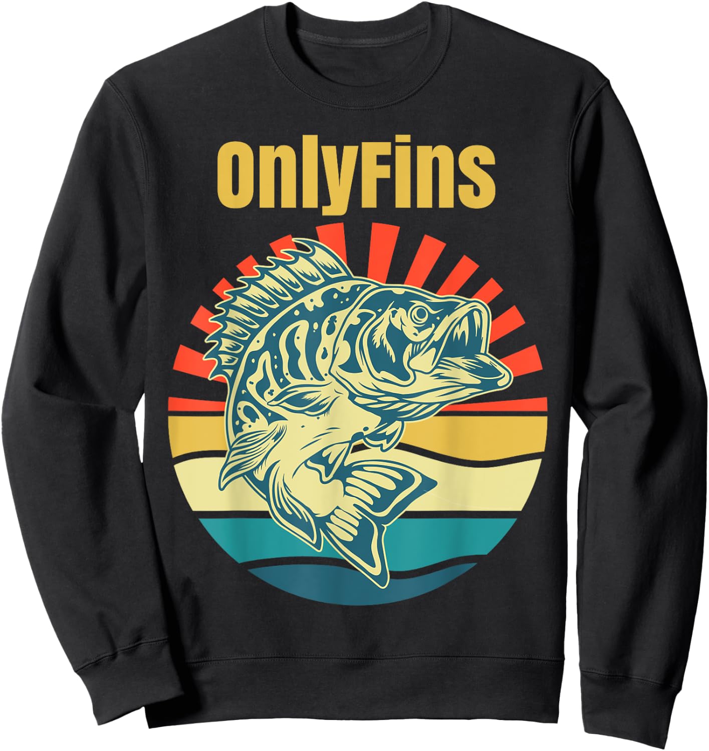 OnlyFins Funny Bass Sweatshirt - Sweatshirt | Black
