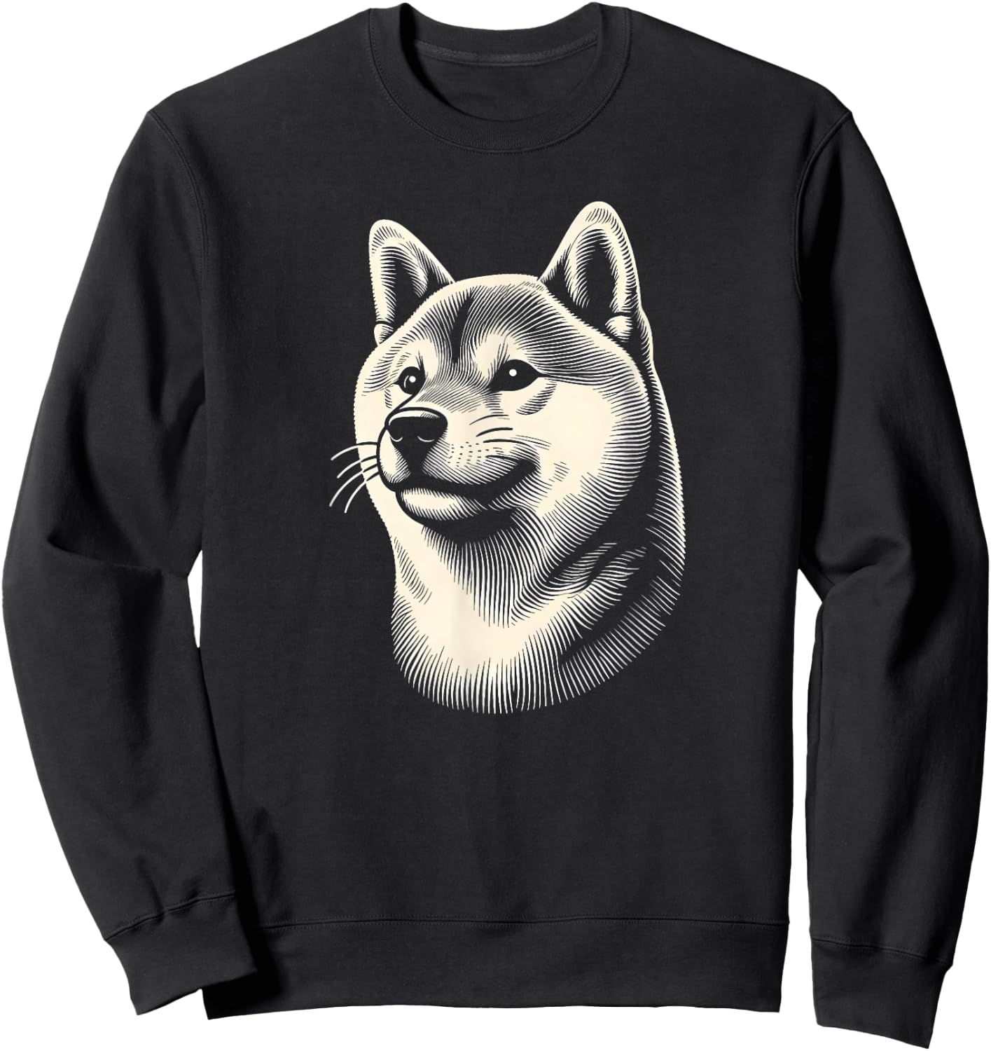 Shiba Inu Dog Face Art Design And Men Sweatshirt - Sweatshirt | Black