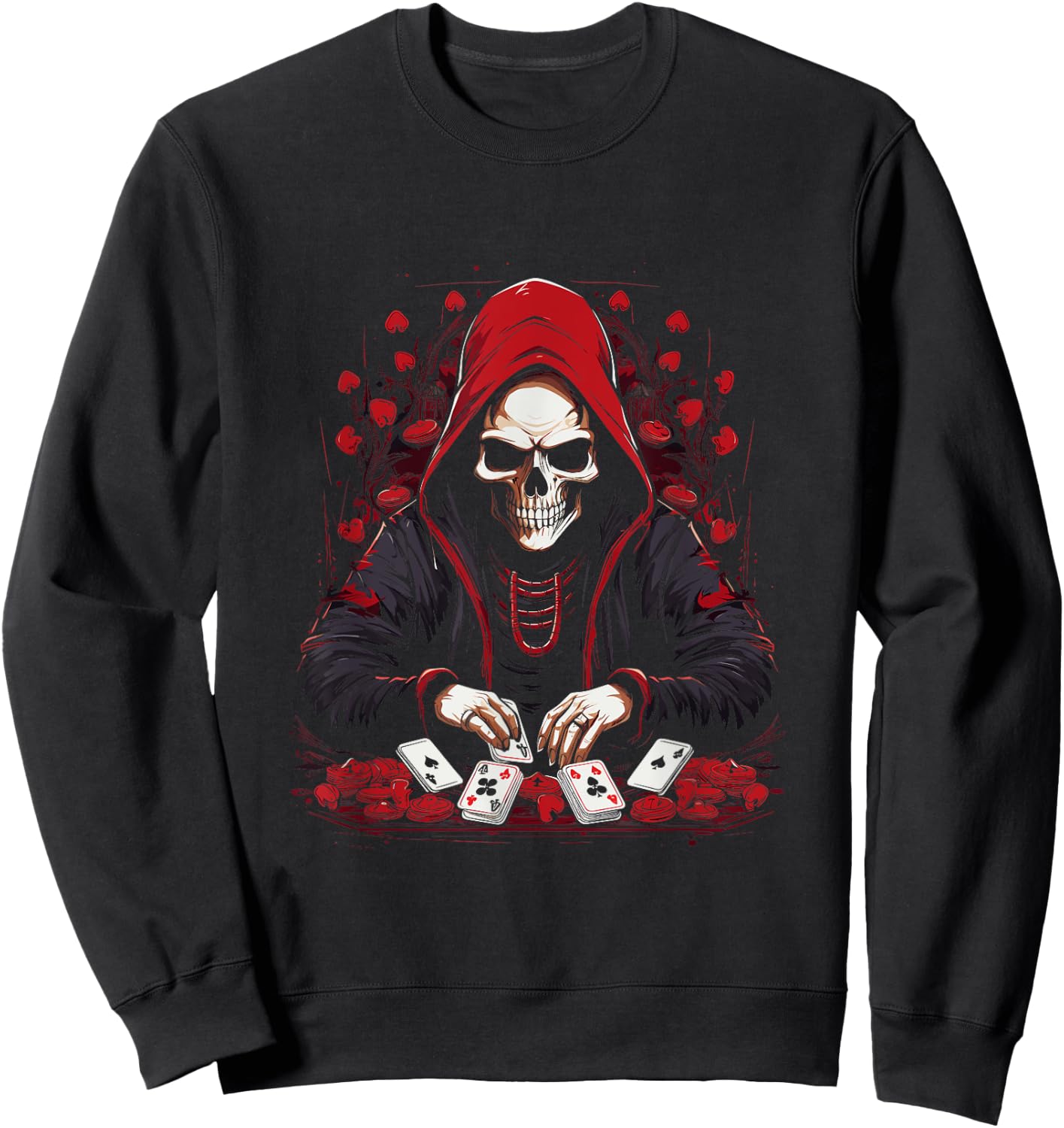 Funny Poker Card Player Casino Gambler Poker Sweatshirt - Sweatshirt | Black