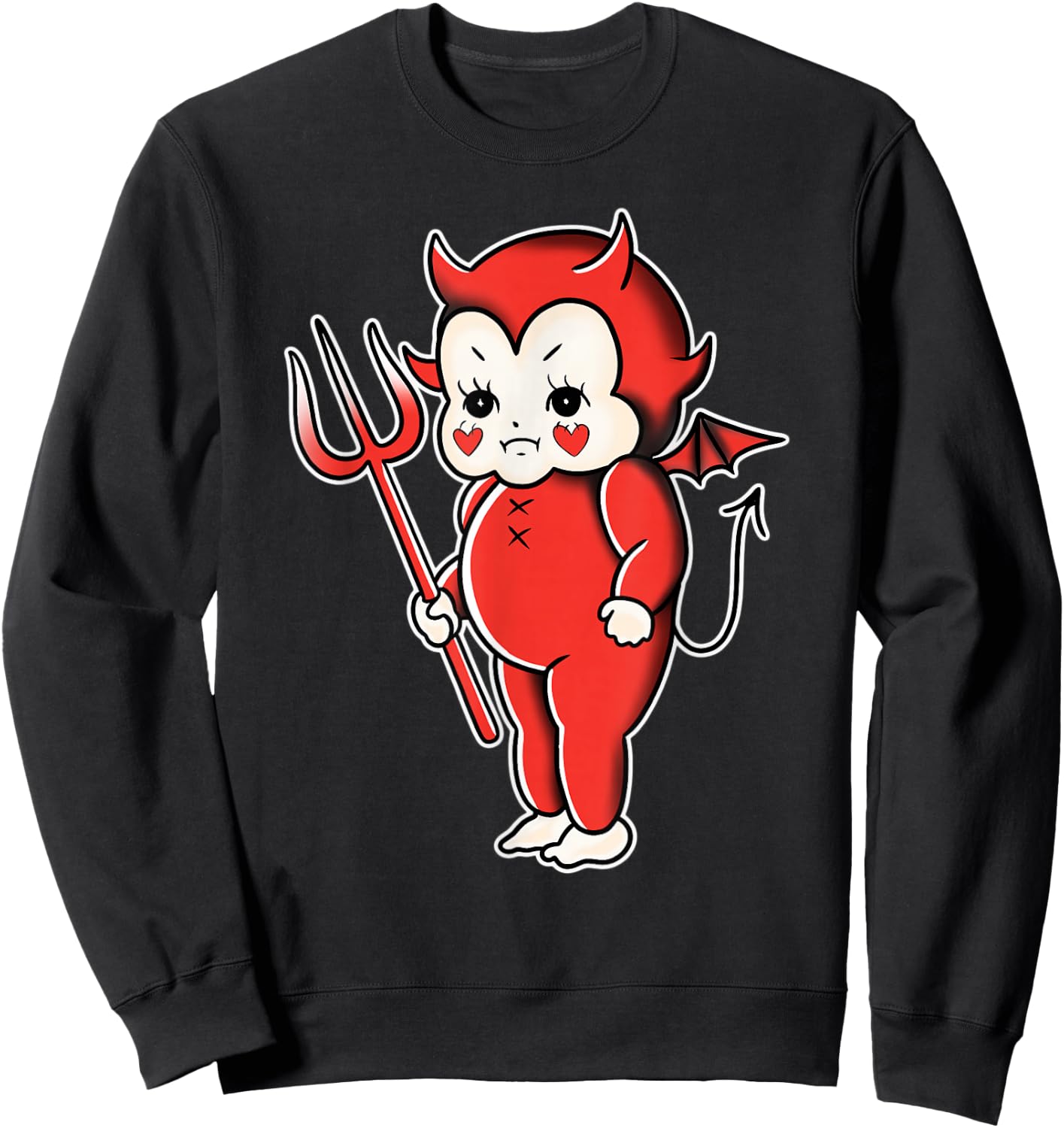 Kewpie Baby Devil Traditional Flash Sweatshirt - Sweatshirt | Black